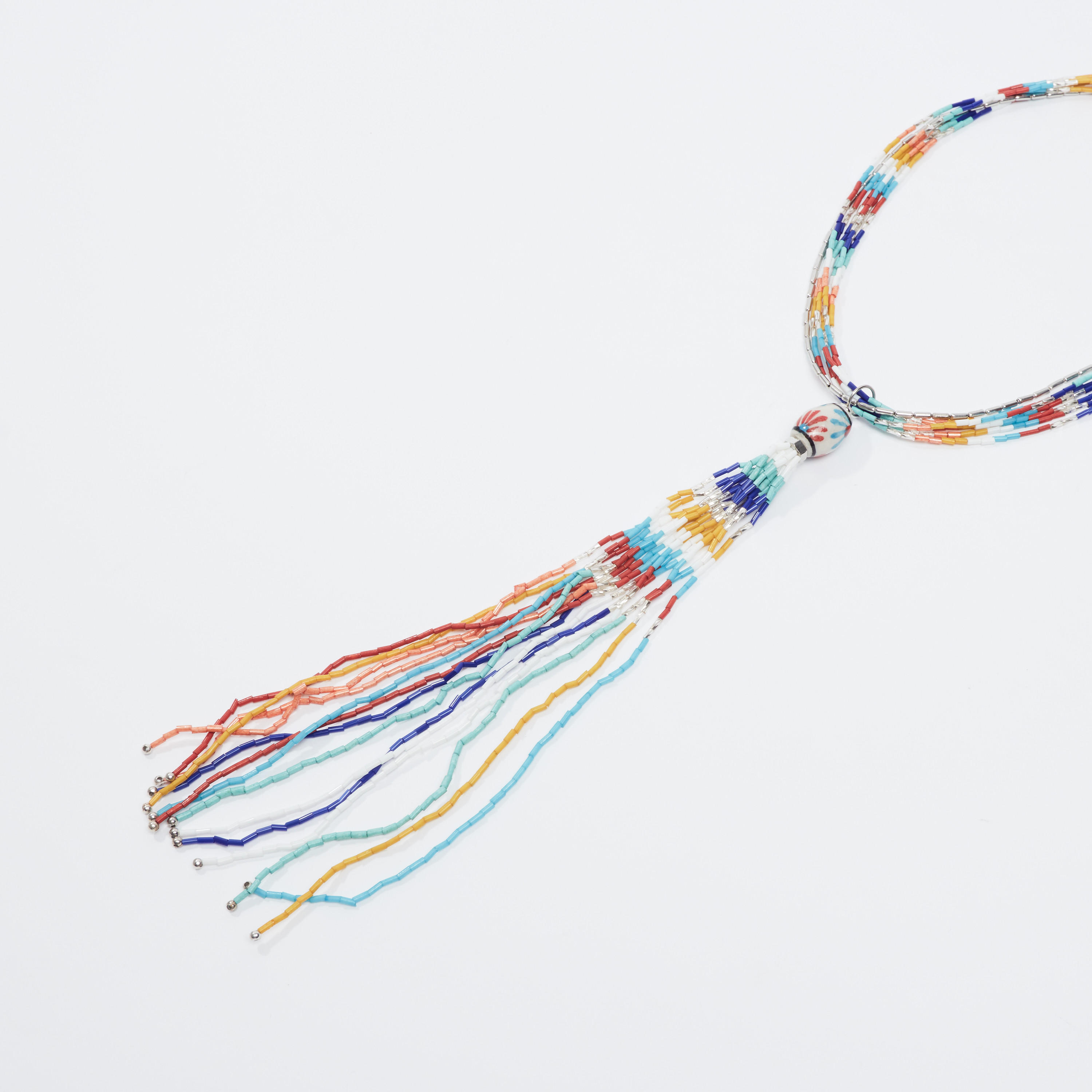 قلادة خرز بمشبك إغلاق وشراشيب-women-watchesandjewellery-jewellery-necklacesandpendants-image-1