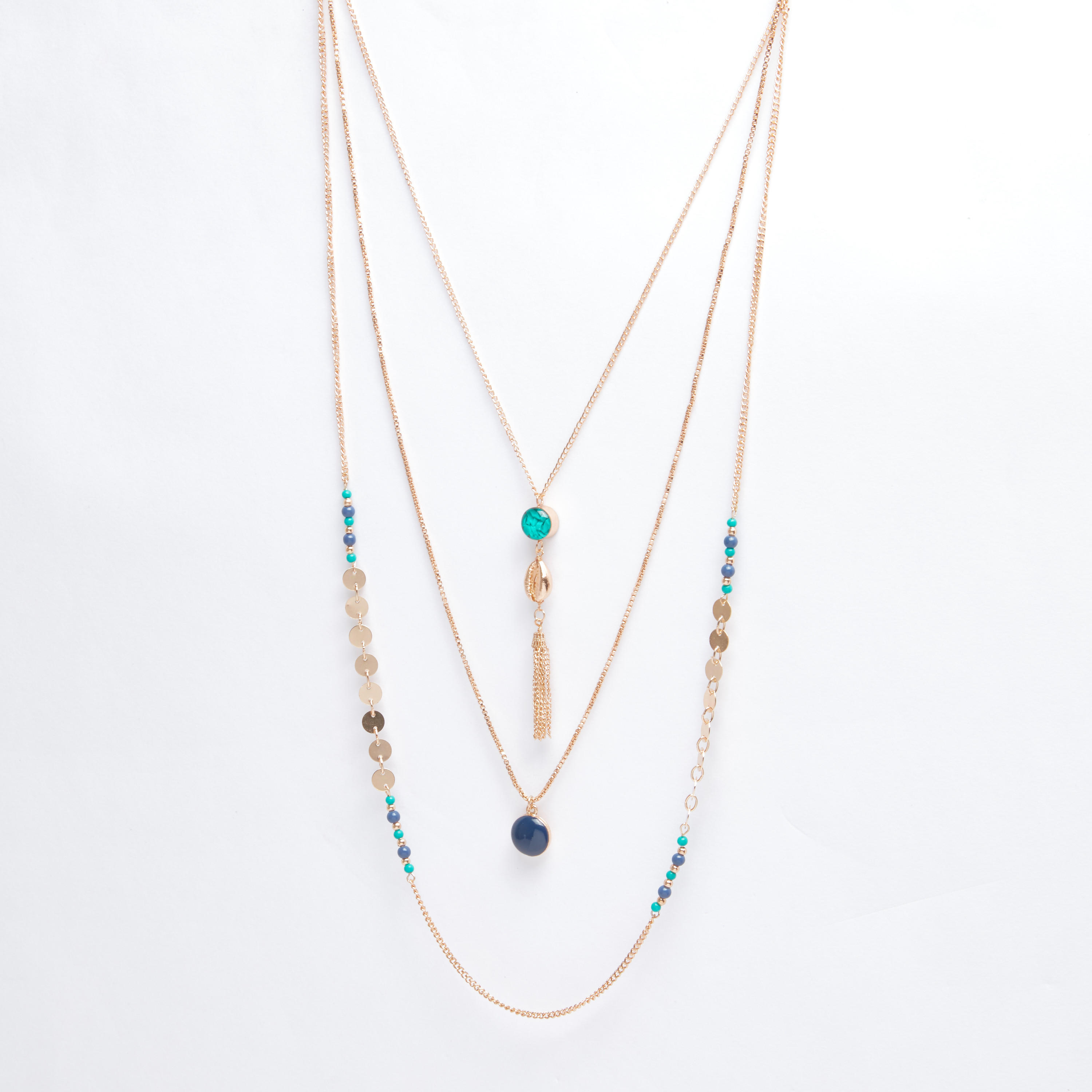 قلادة ميتاليك متعددة الطبقات بمشبك إغلاق-women-watchesandjewellery-jewellery-necklacesandpendants-image-1