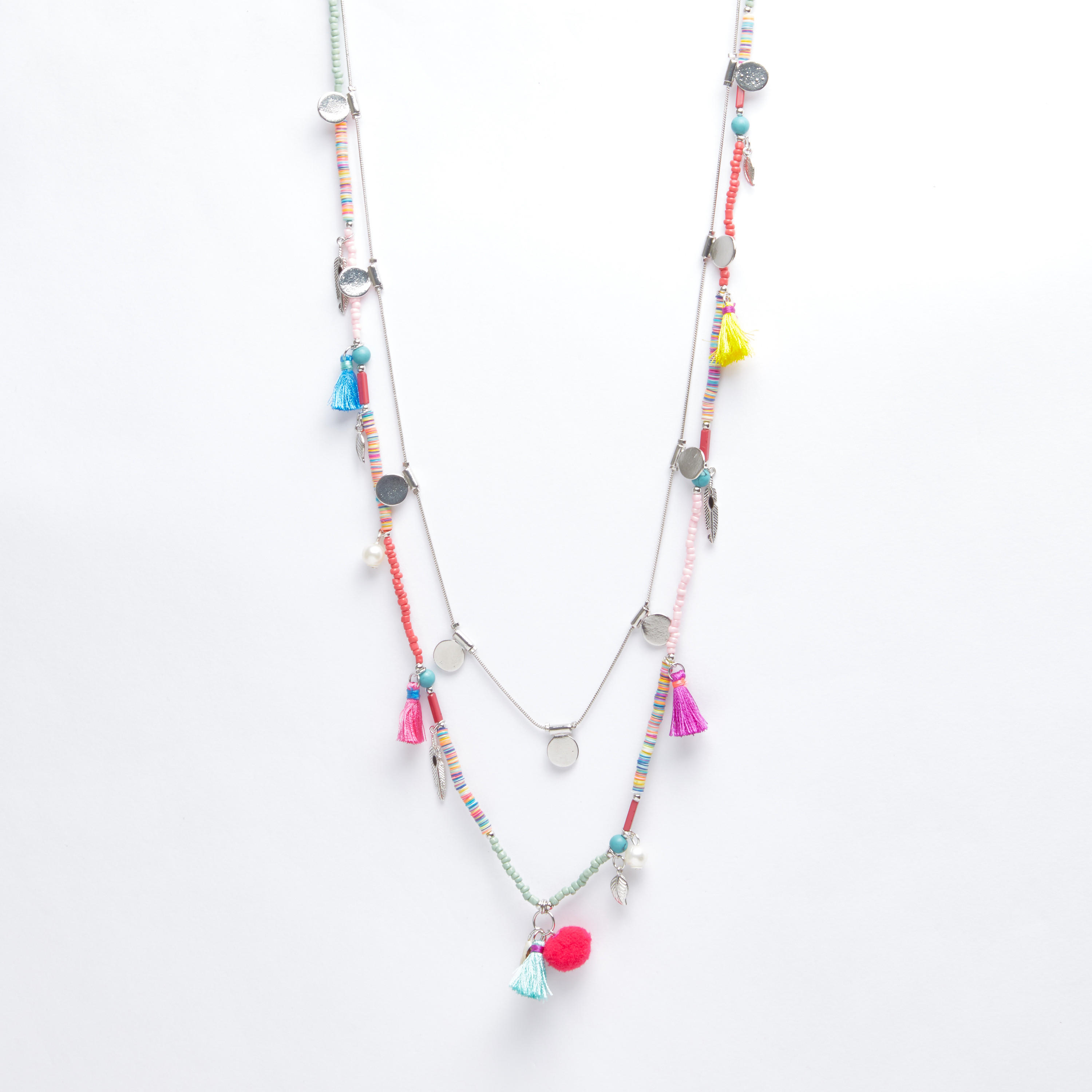 قلادة طبقات بحلية ومشبك إغلاق وشرّابات-women-watchesandjewellery-jewellery-necklacesandpendants-image-1
