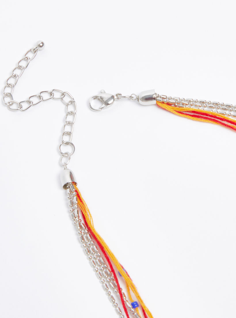 قلادة ميتاليك متعددة الطبقات بخرز ومشبك إغلاق-women-watchesandjewellery-jewellery-necklacesandpendants-image-3