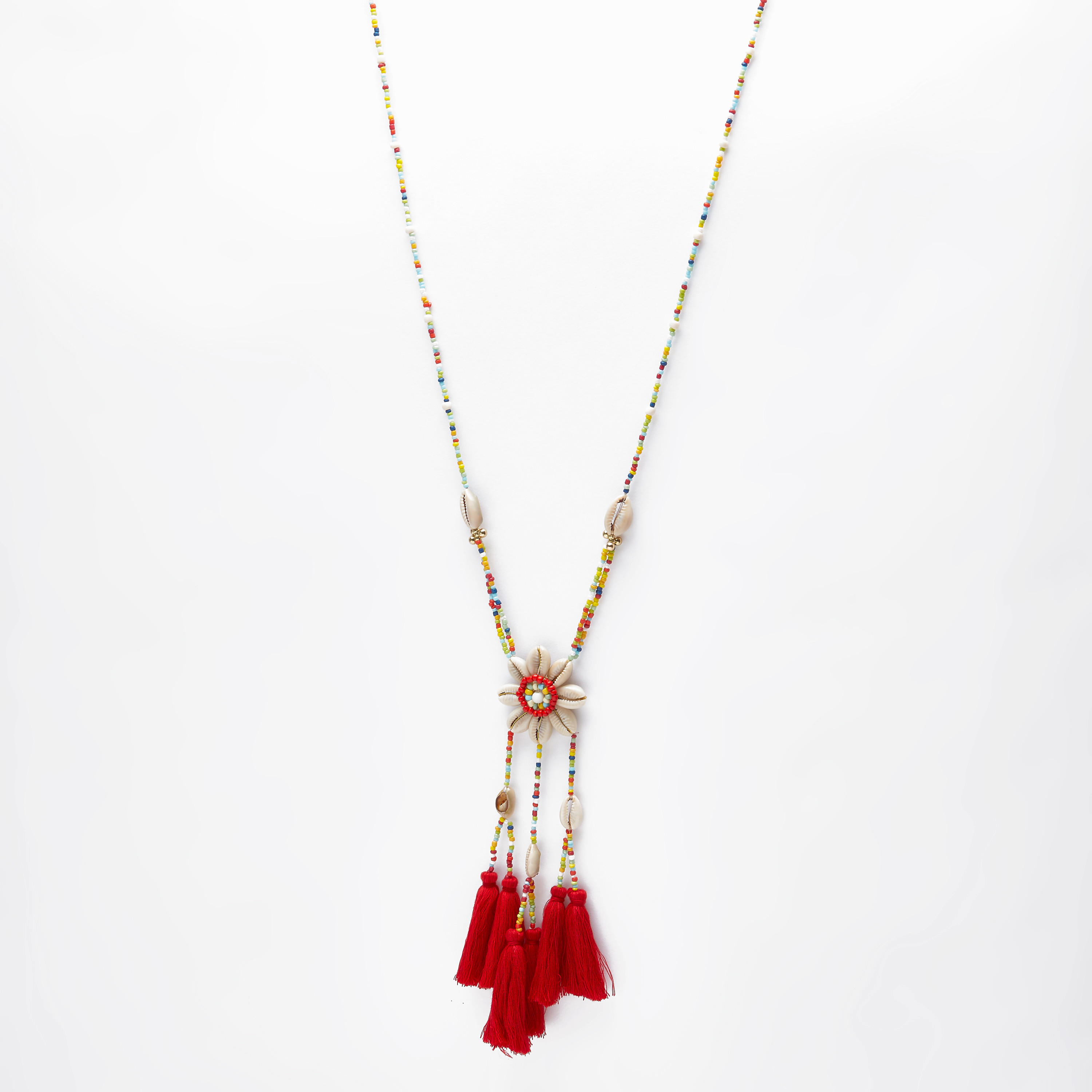 Beaded Necklace with Lobster Clasp and Tassels-women-watchesandjewellery-jewellery-necklacesandpendants-image-1
