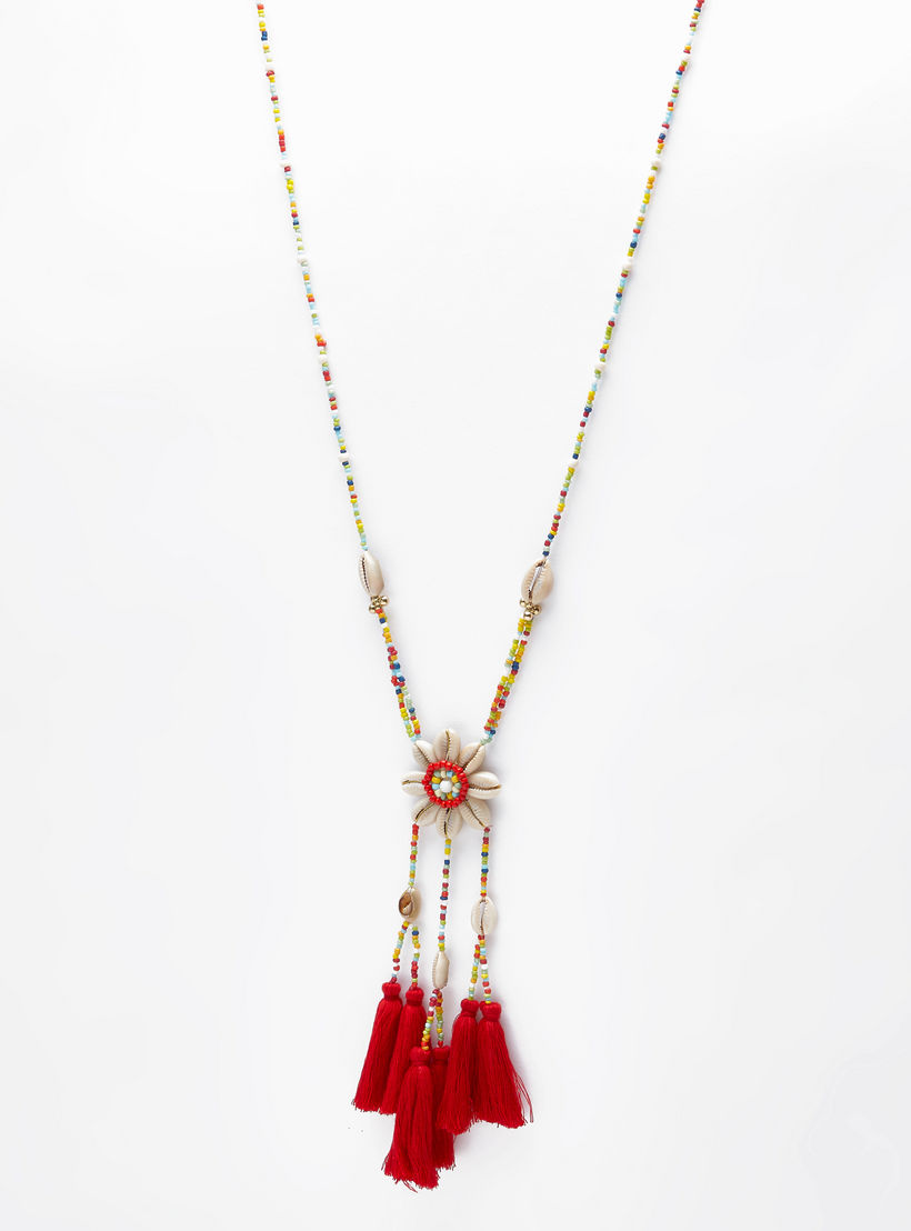 Beaded Necklace with Lobster Clasp and Tassels-women-watchesandjewellery-jewellery-necklacesandpendants-image-1