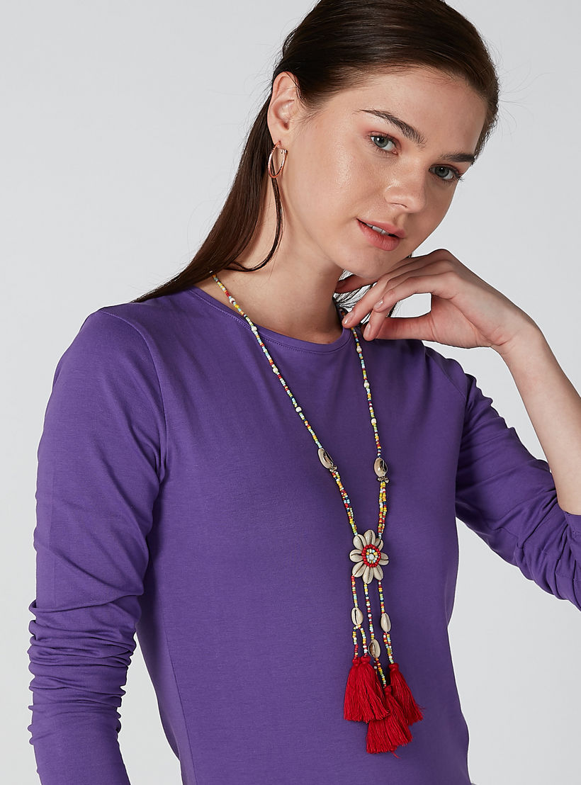 Beaded Necklace with Lobster Clasp and Tassels-women-watchesandjewellery-jewellery-necklacesandpendants-image-2