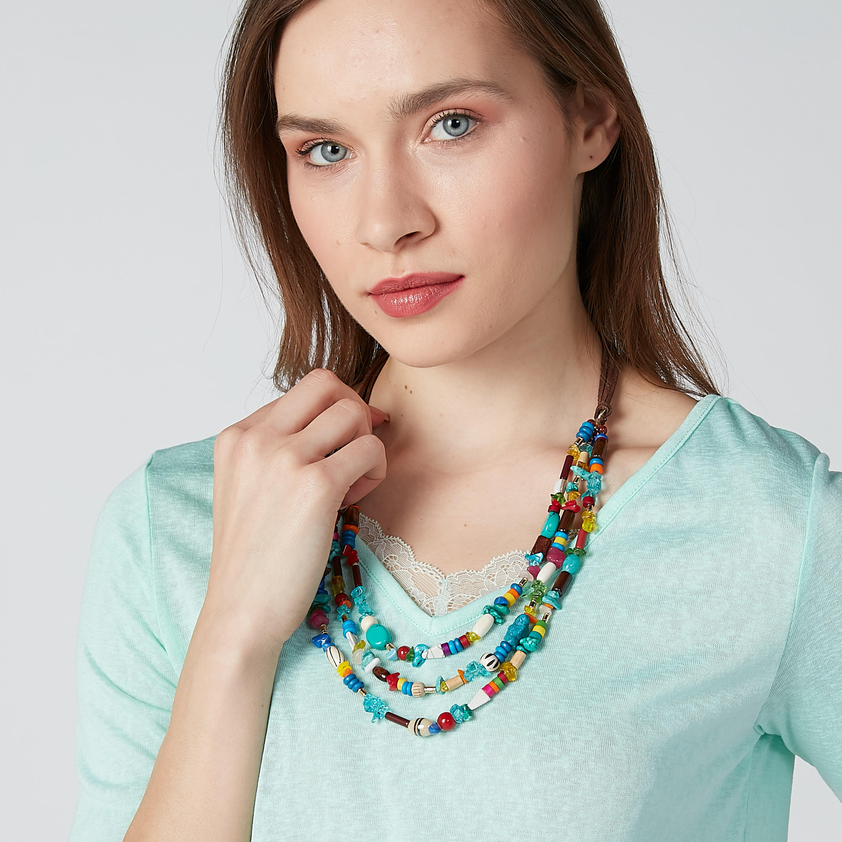 قلادة خرز متعددة الطبقات بمشبك إغلاق-women-watchesandjewellery-jewellery-necklacesandpendants-image-2