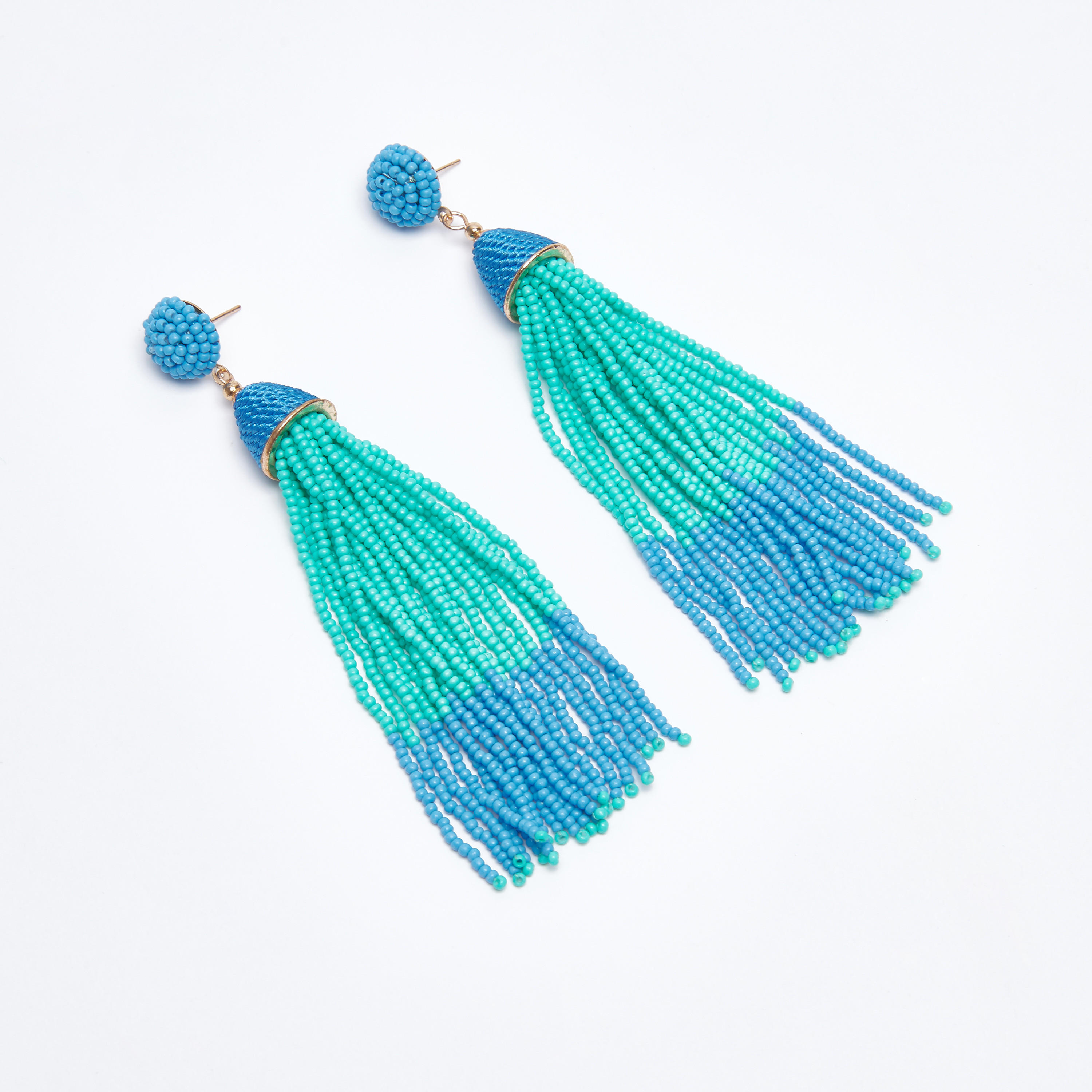 Beaded Tassel Detail Dangling Earrings with Pushback Closure-women-watchesandjewellery-jewellery-earrings-image-1