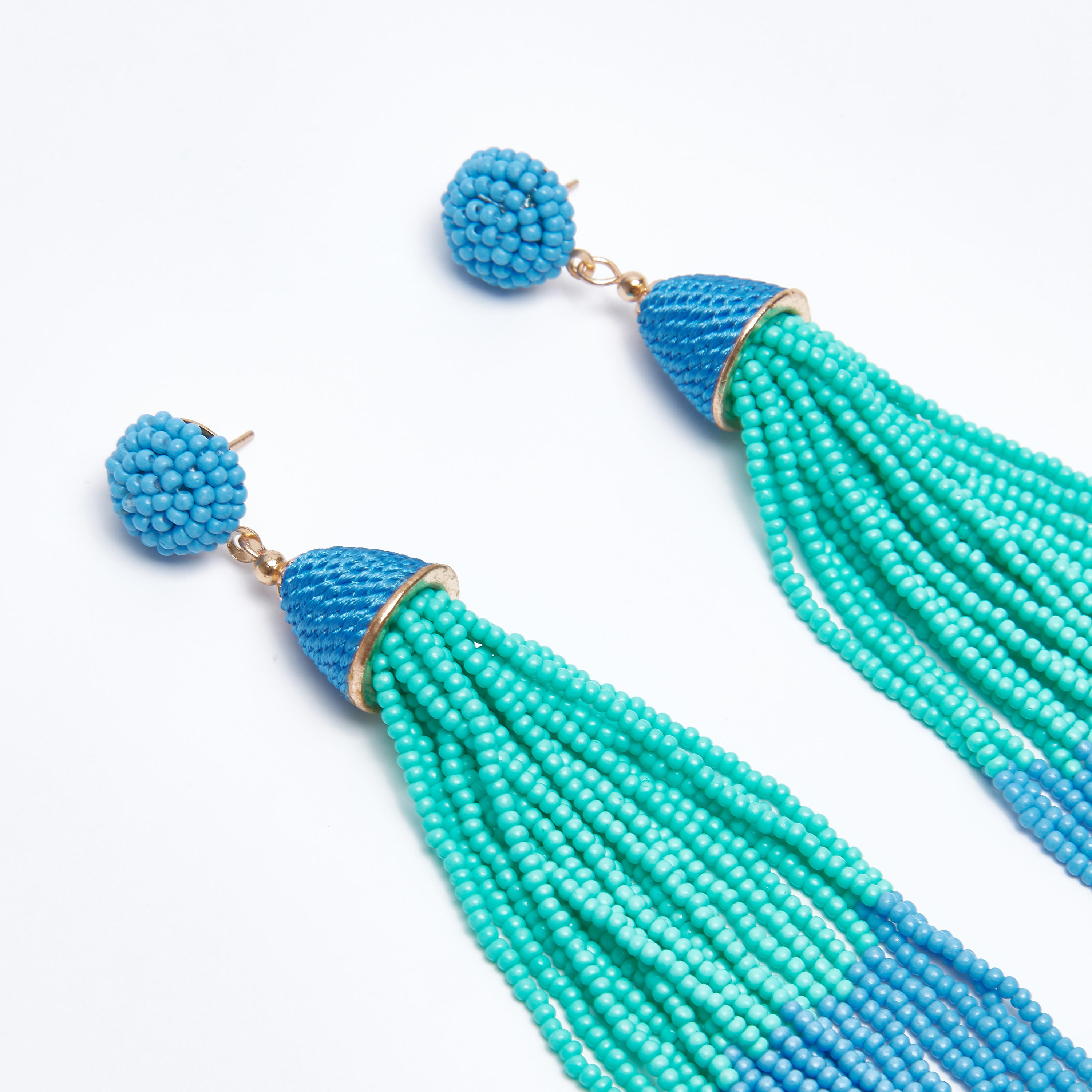Beaded Tassel Detail Dangling Earrings with Pushback Closure-women-watchesandjewellery-jewellery-earrings-image-3