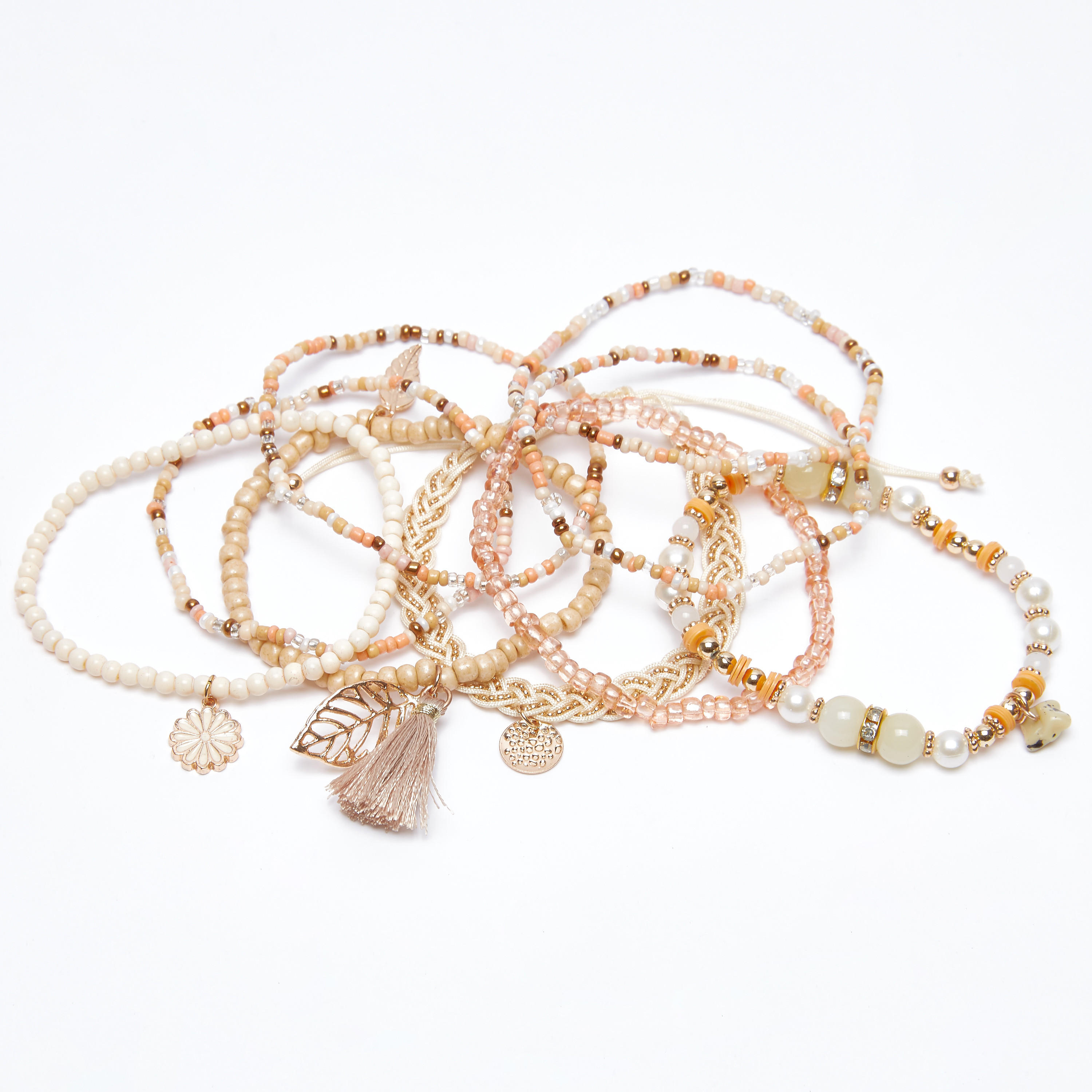 أساور متنوعة - طقم من 7 قطع-women-watchesandjewellery-jewellery-banglesandbracelets-image-1