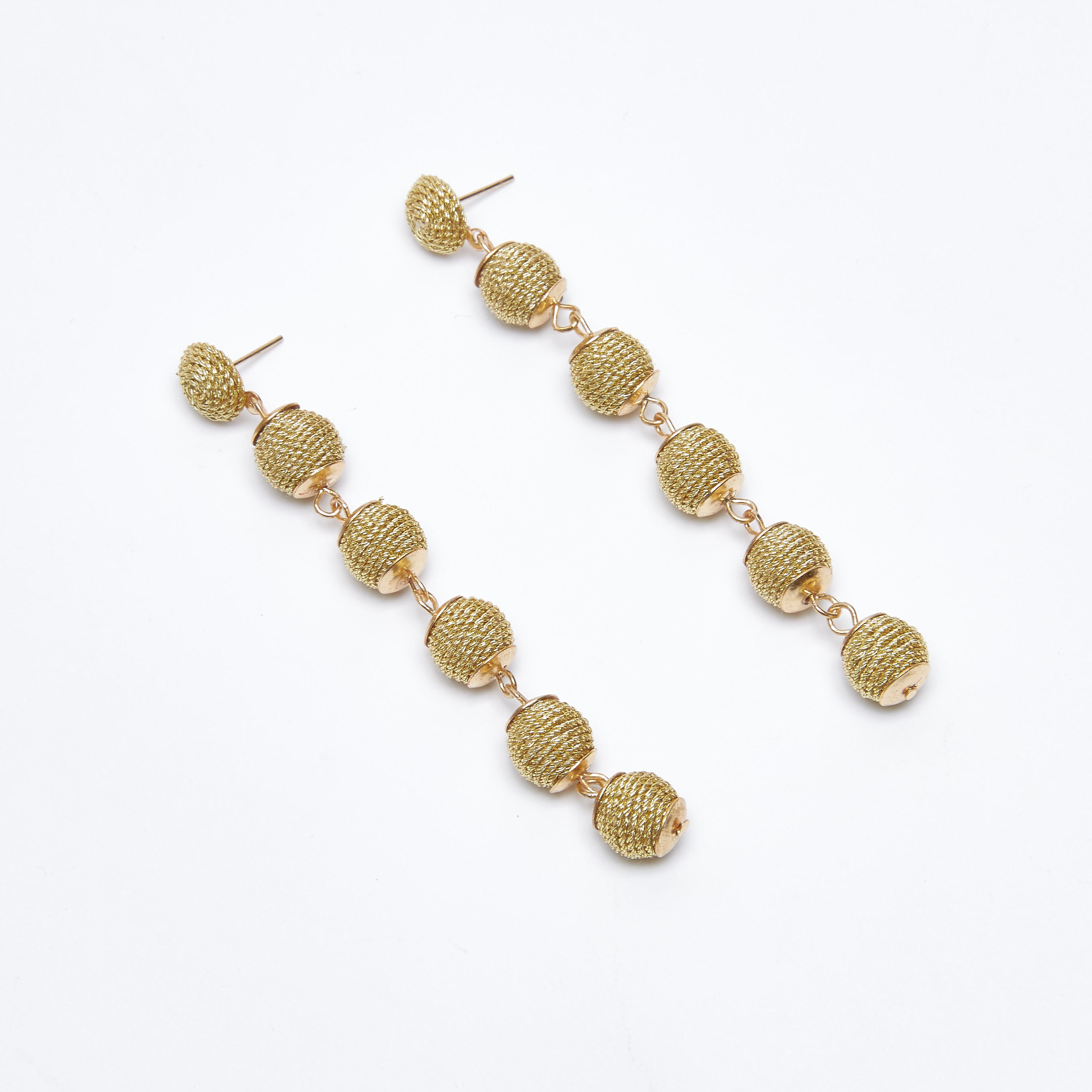 أقراط بدلّاية ميتاليك وخرز ومكبس إغلاق-women-watchesandjewellery-jewellery-earrings-image-1