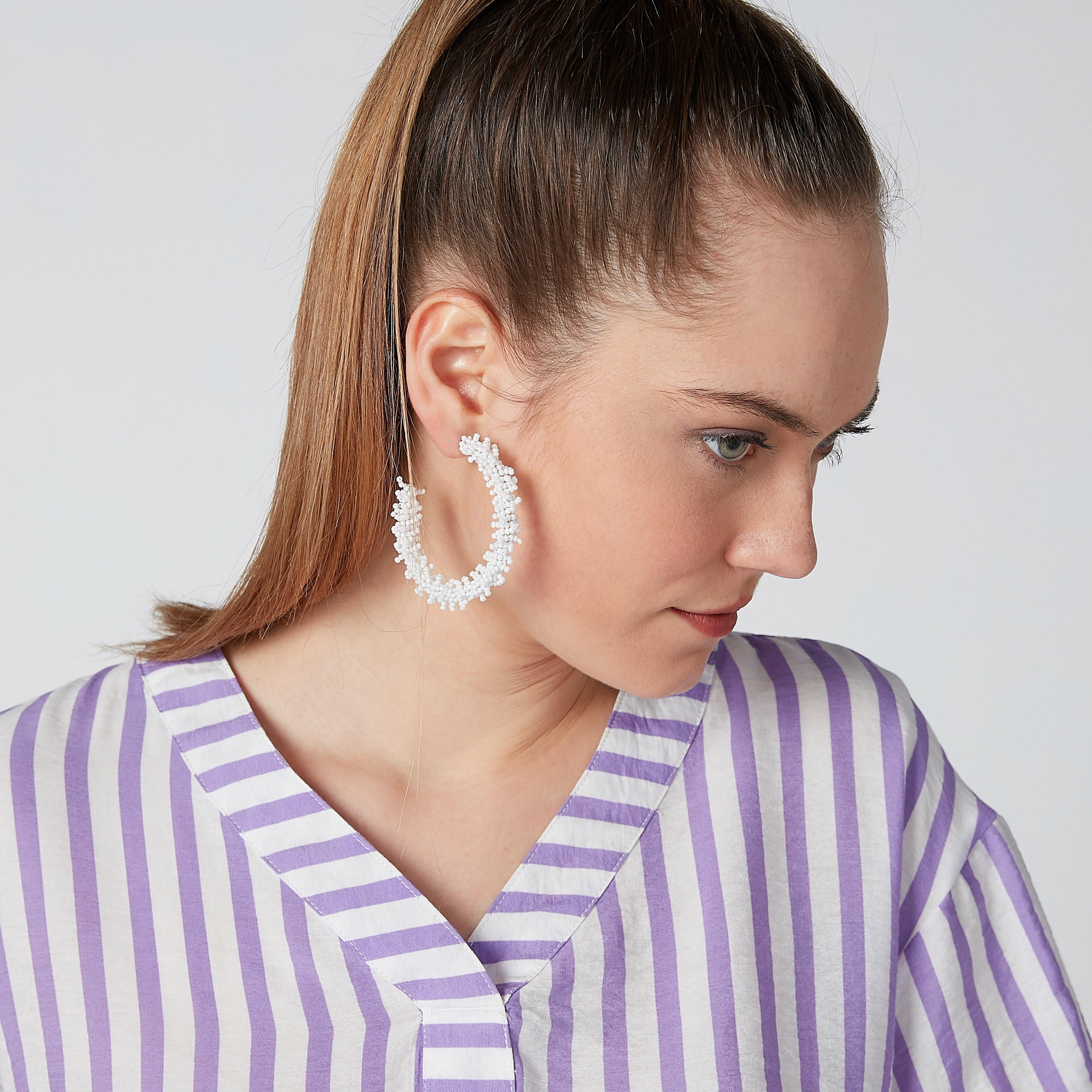 Beaded Hoop Earrings-women-watchesandjewellery-jewellery-earrings-image-2