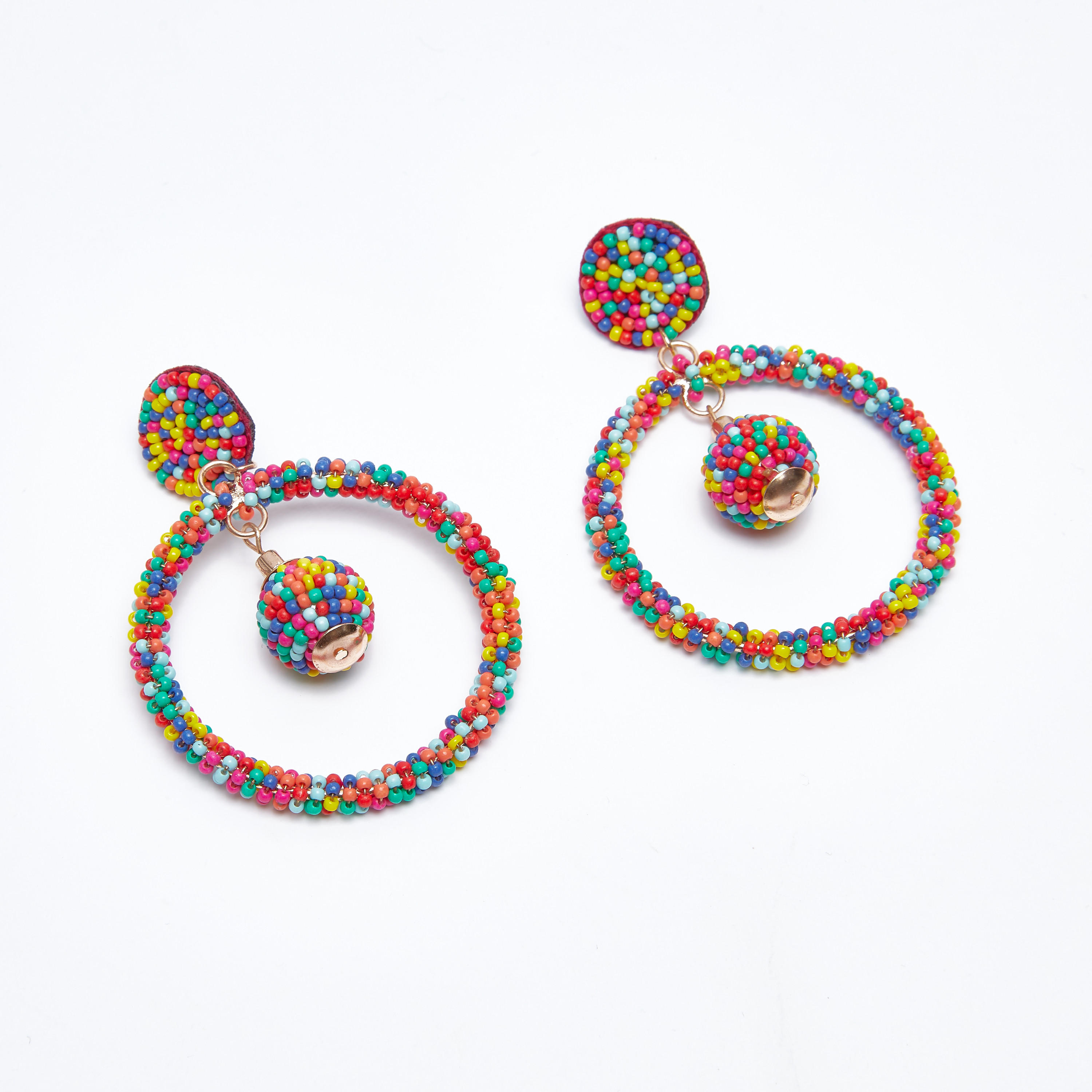 Beaded Dangling Earrings with Pushback Closure-women-watchesandjewellery-jewellery-earrings-image-1