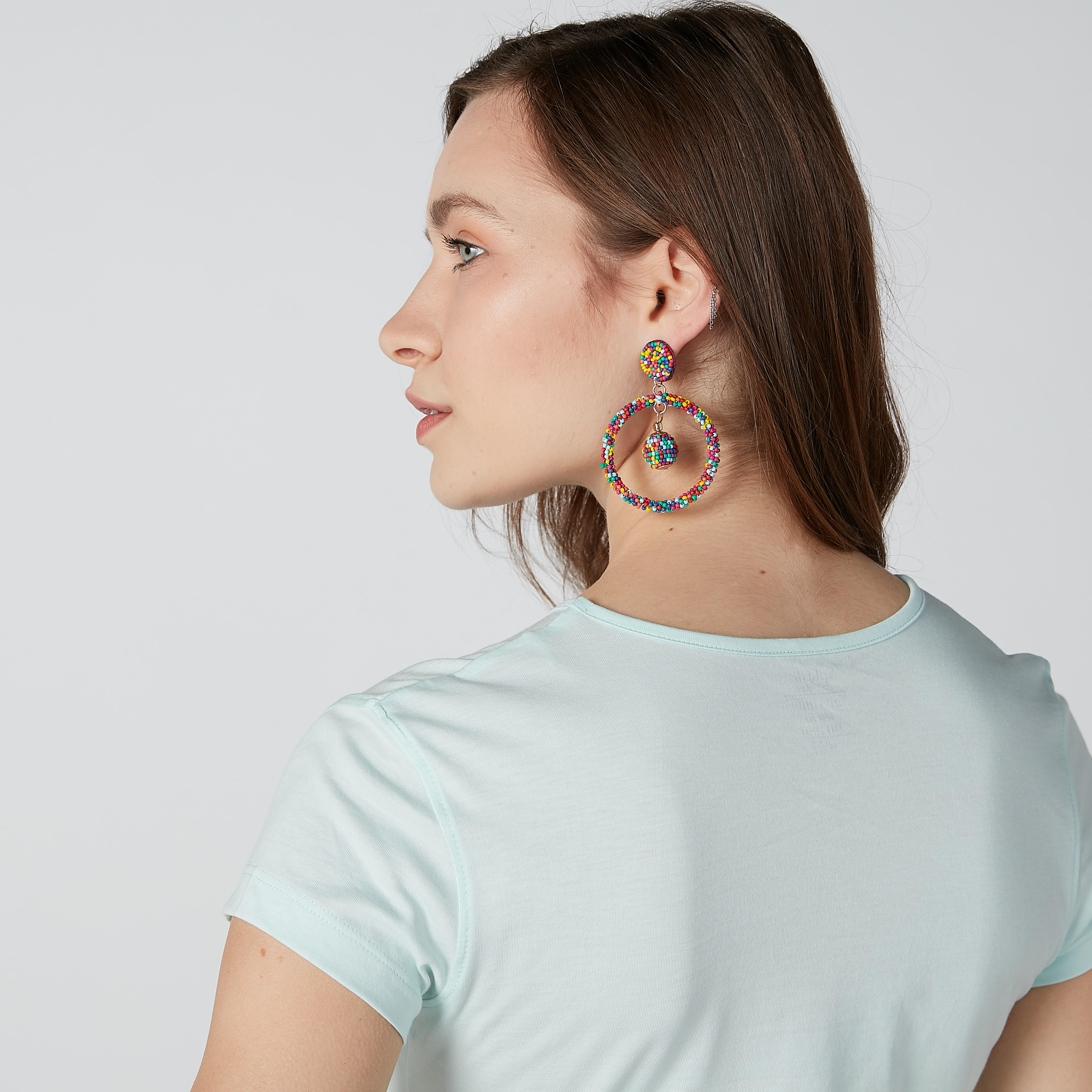 Beaded Dangling Earrings with Pushback Closure-women-watchesandjewellery-jewellery-earrings-image-2