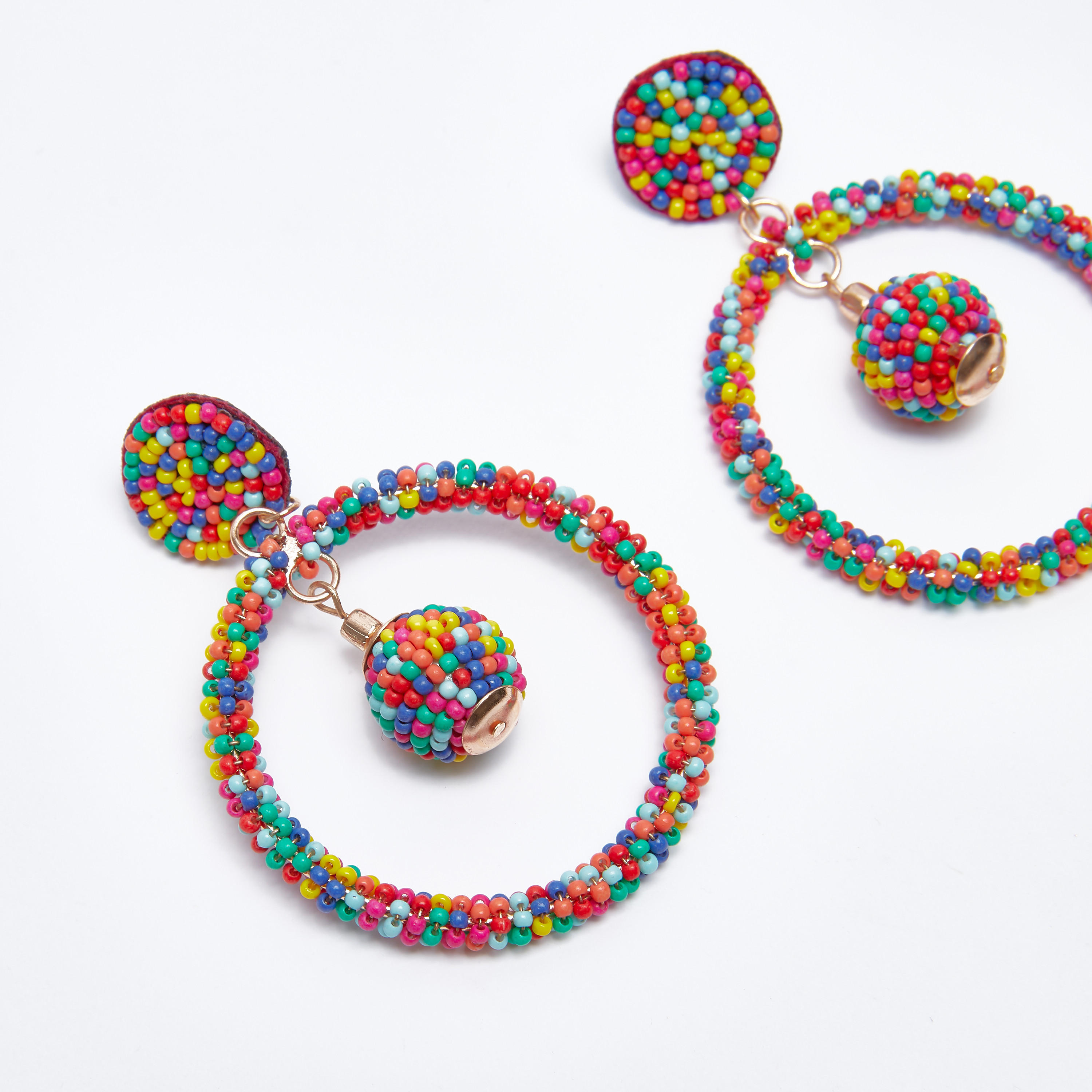 Beaded Dangling Earrings with Pushback Closure-women-watchesandjewellery-jewellery-earrings-image-3