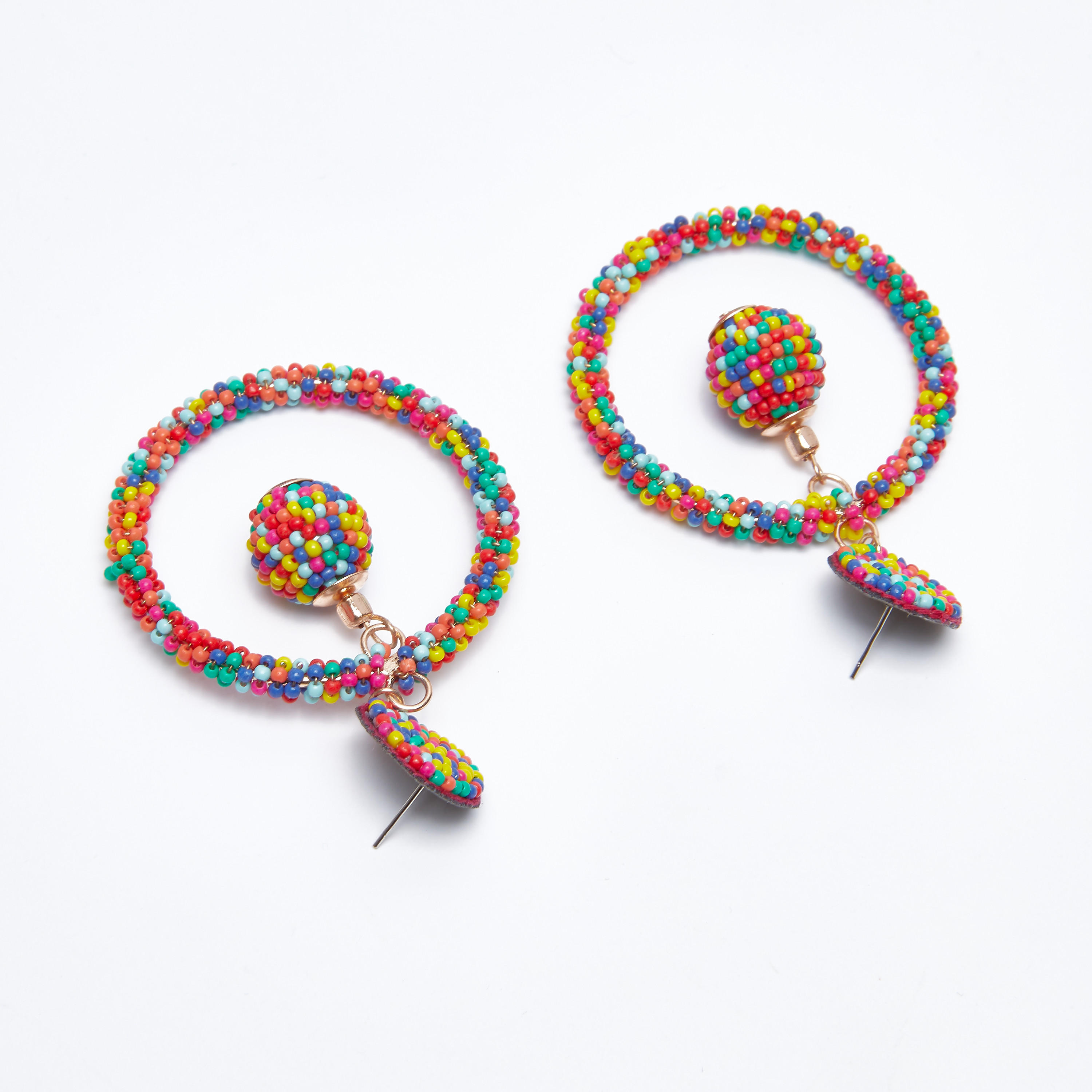 Beaded Dangling Earrings with Pushback Closure-women-watchesandjewellery-jewellery-earrings-image-4