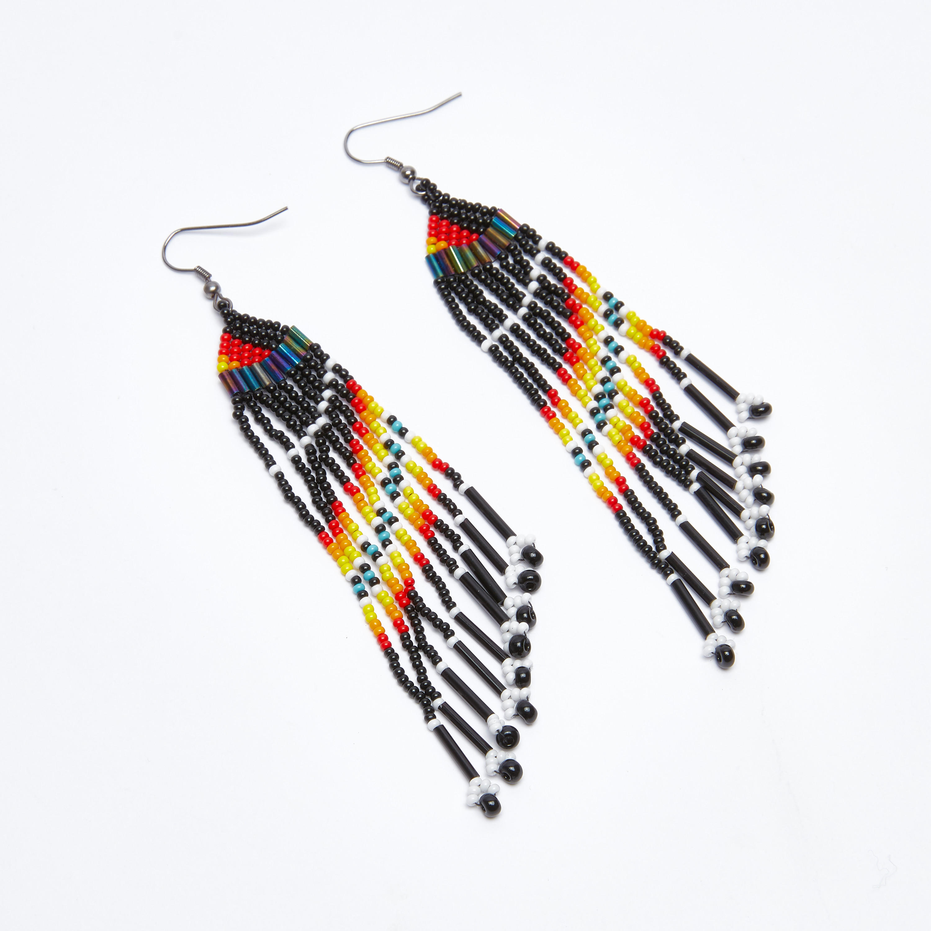 أقراط متدلية خرز بشرّابات وخطّاف إغلاق-women-watchesandjewellery-jewellery-earrings-image-1