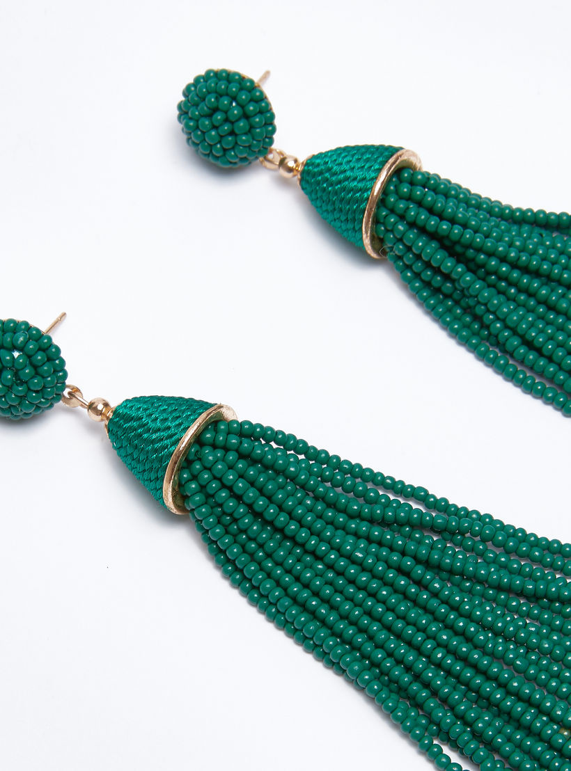 أقراط بدلّاية خرز وشرّابات ومكبس إغلاق-women-watchesandjewellery-jewellery-earrings-image-3