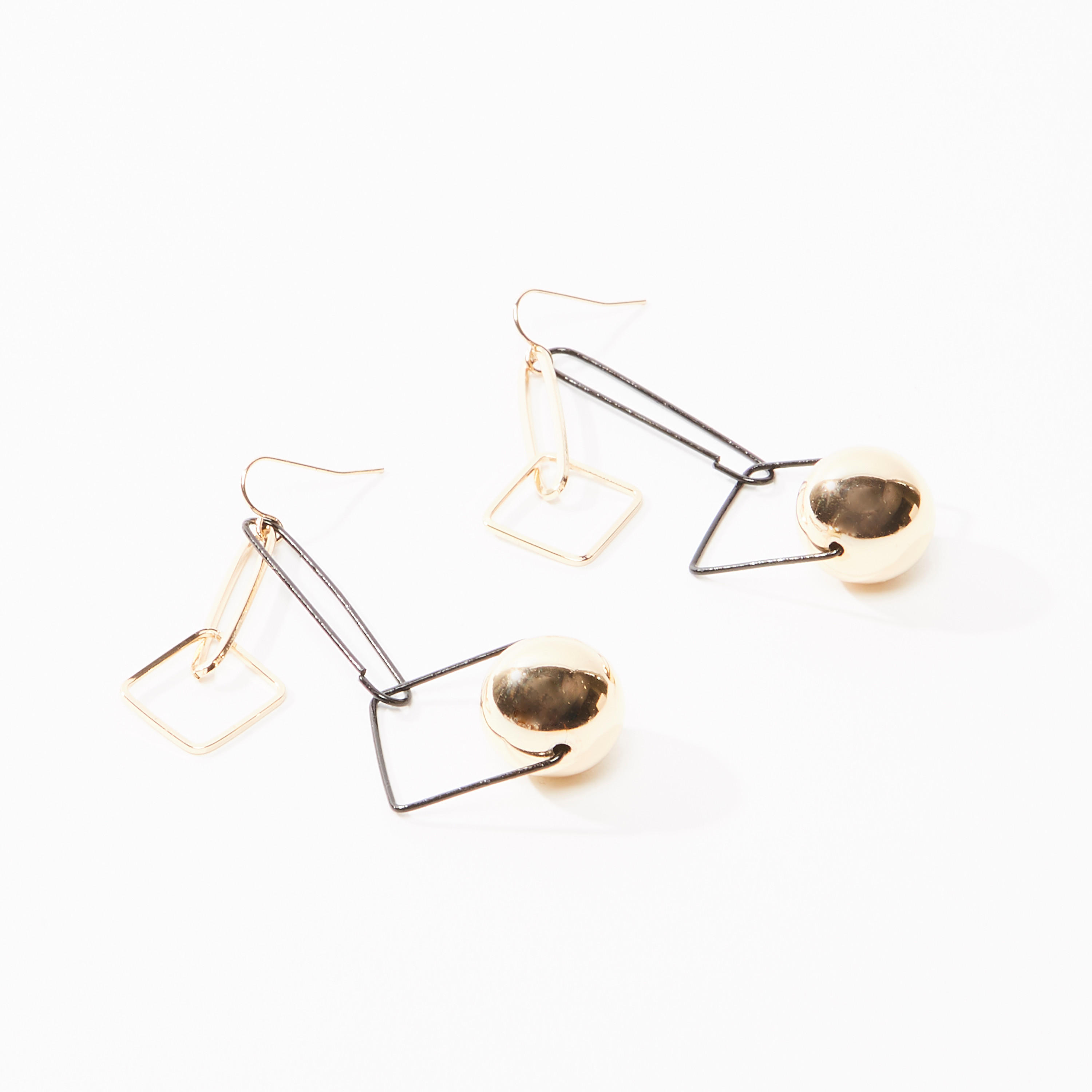 أقراط بدلّاية ميتاليك وخطاف إغلاق-women-watchesandjewellery-jewellery-earrings-image-1