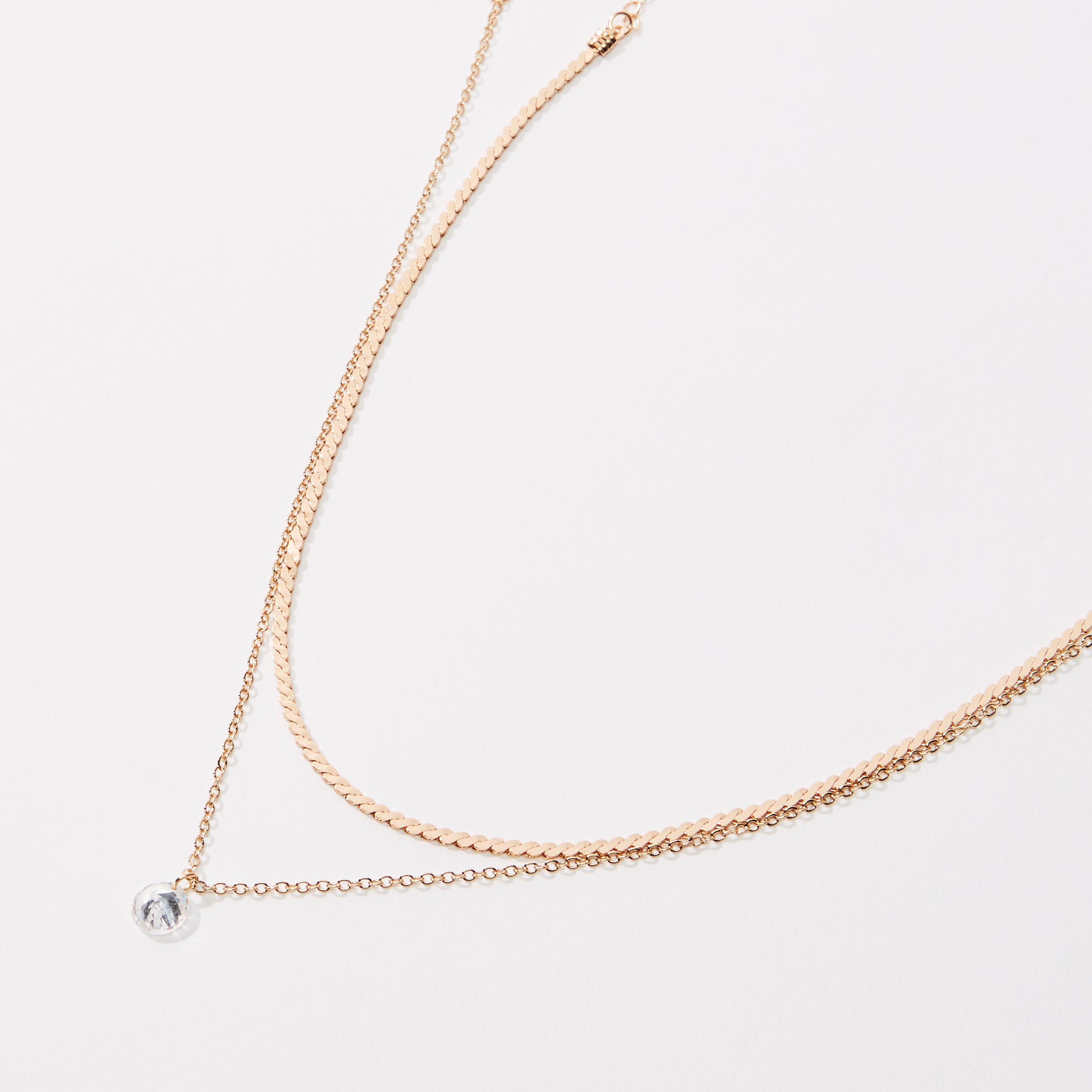 قلادة ميتاليك طبقات بمشبك إغلاق-women-watchesandjewellery-jewellery-necklacesandpendants-image-1