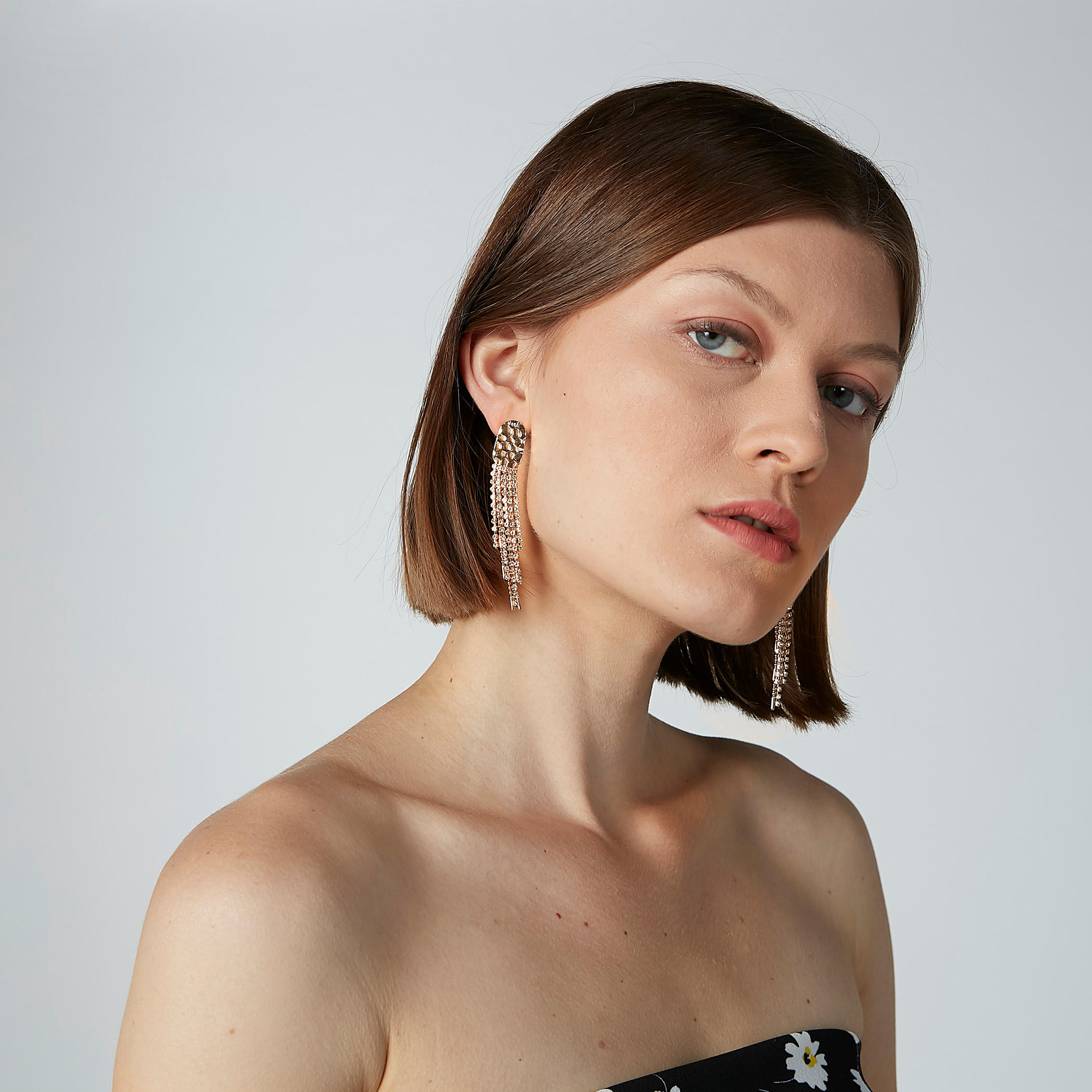 Studded Dangling Earrings with Pushback Closure-women-watchesandjewellery-jewellery-earrings-image-2