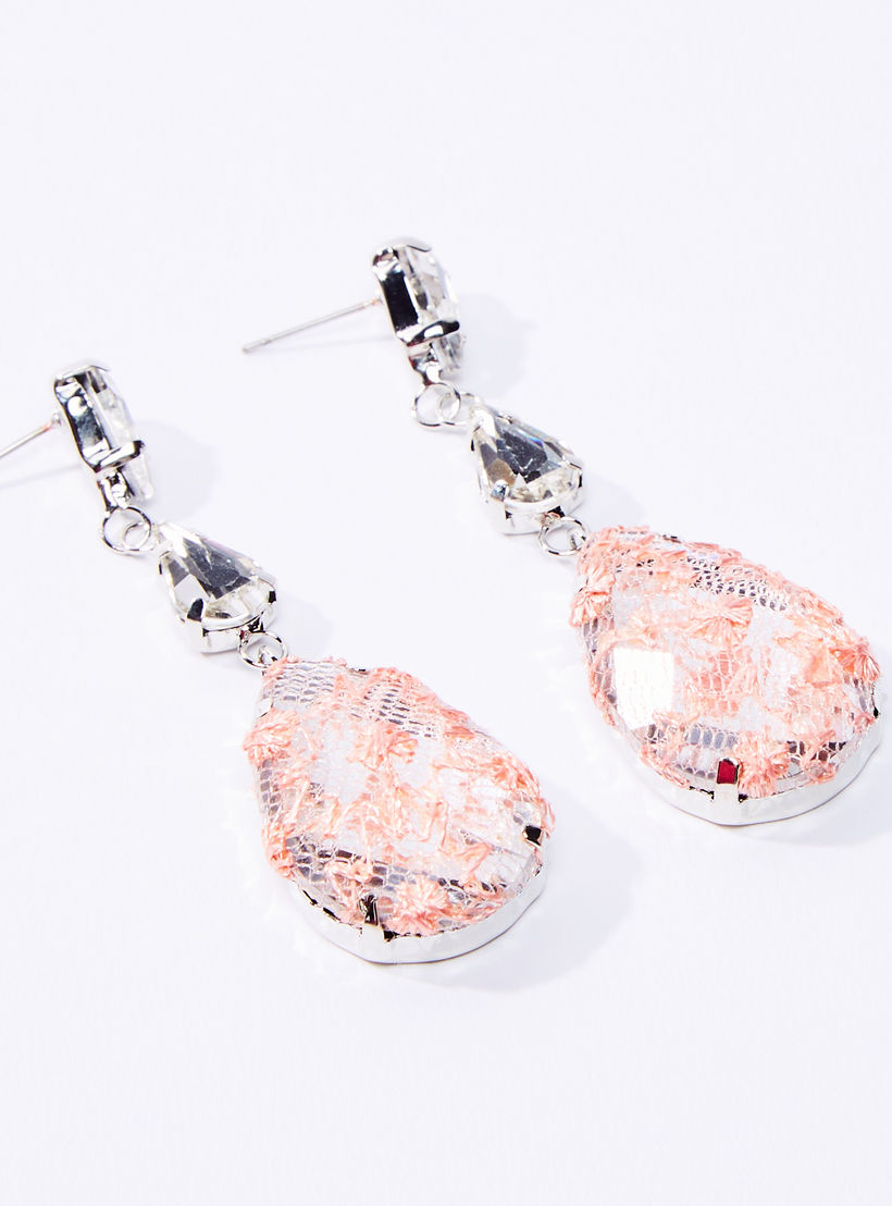 Embellished Dangling Earrings with Pushback Closure-women-watchesandjewellery-jewellery-earrings-image-1