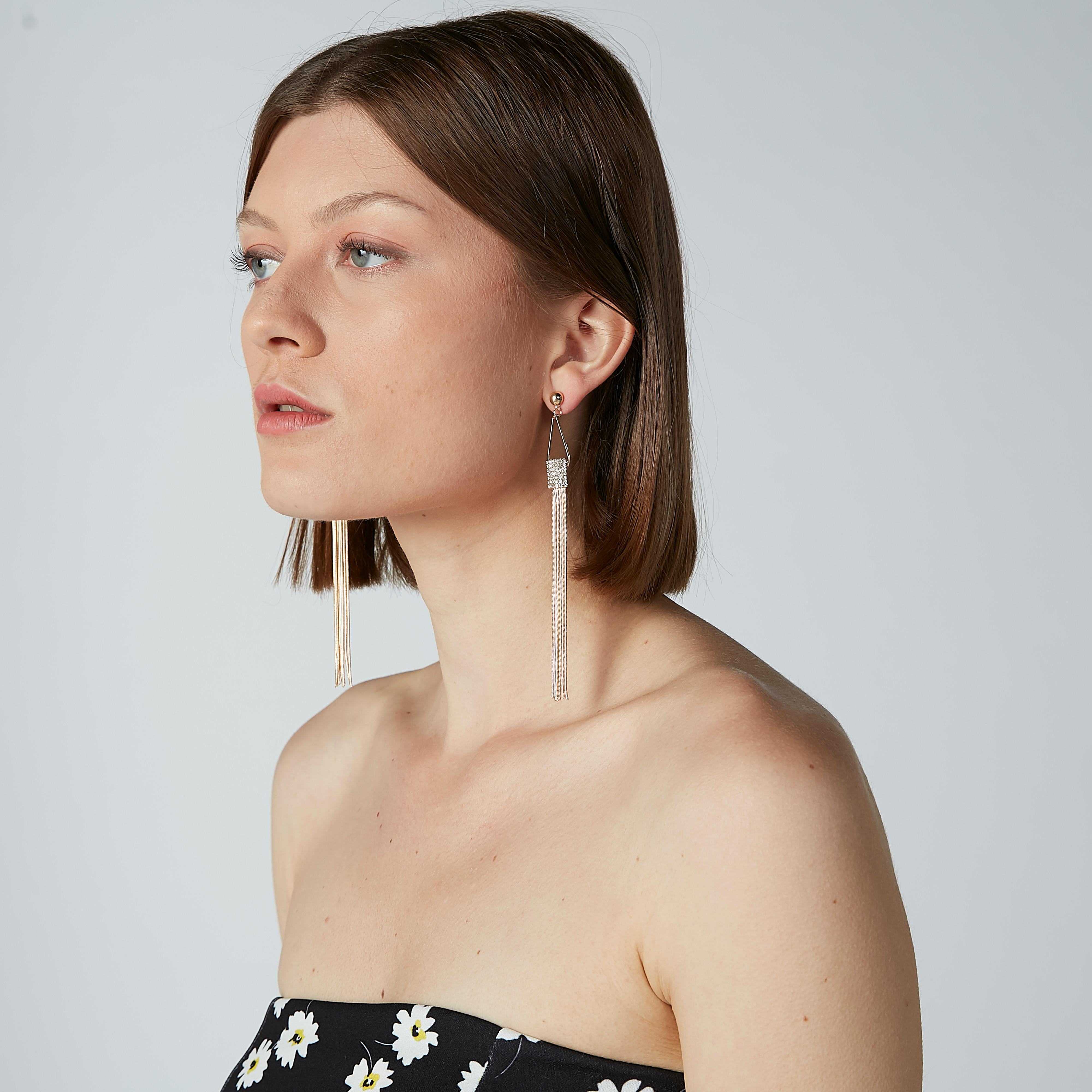 Studded Dangling Earrings with Pushback Closure-women-watchesandjewellery-jewellery-earrings-image-2