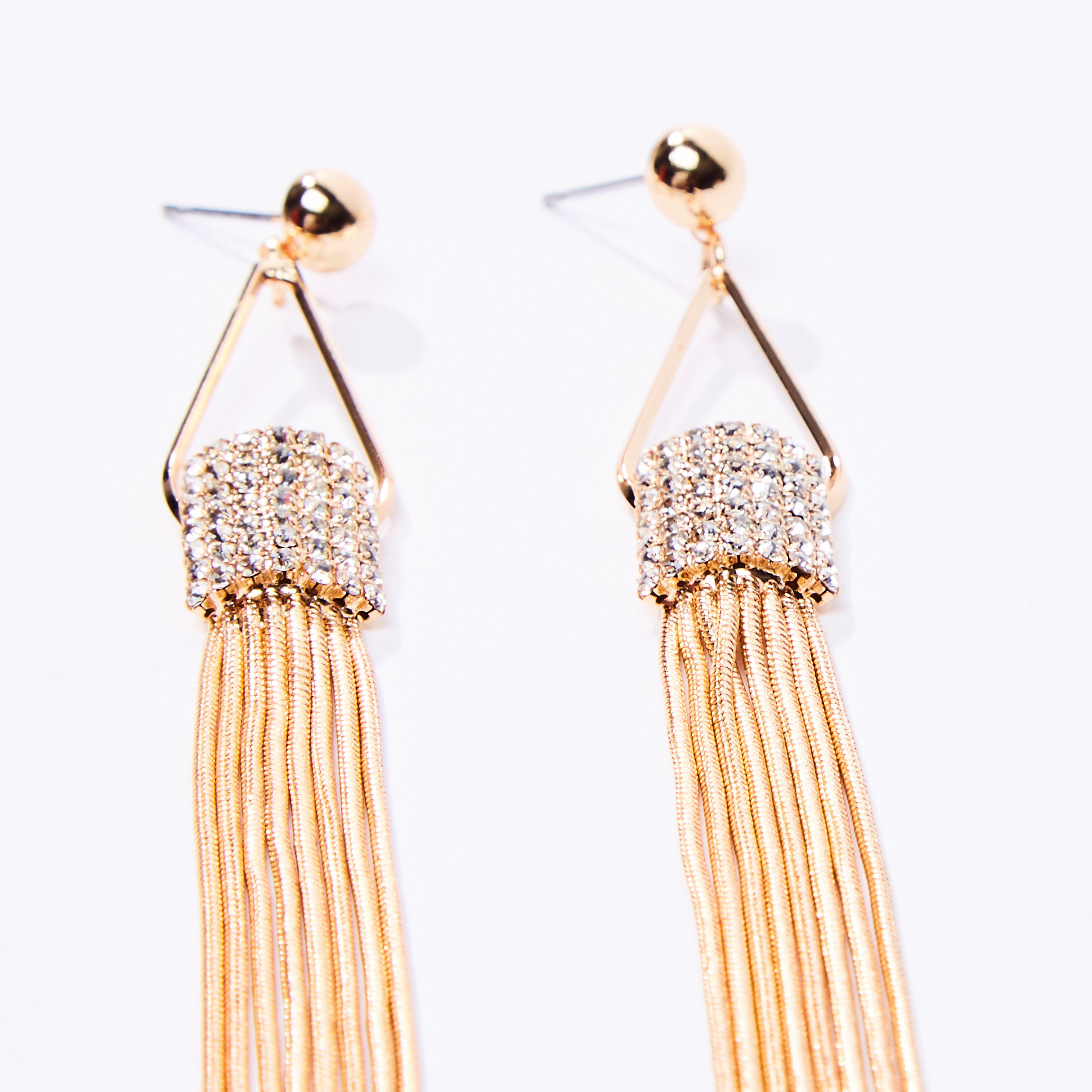 Studded Dangling Earrings with Pushback Closure-women-watchesandjewellery-jewellery-earrings-image-3