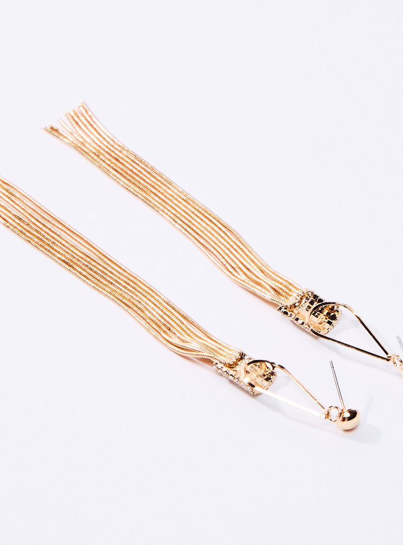 Studded Dangling Earrings with Pushback Closure-women-watchesandjewellery-jewellery-earrings-image-4