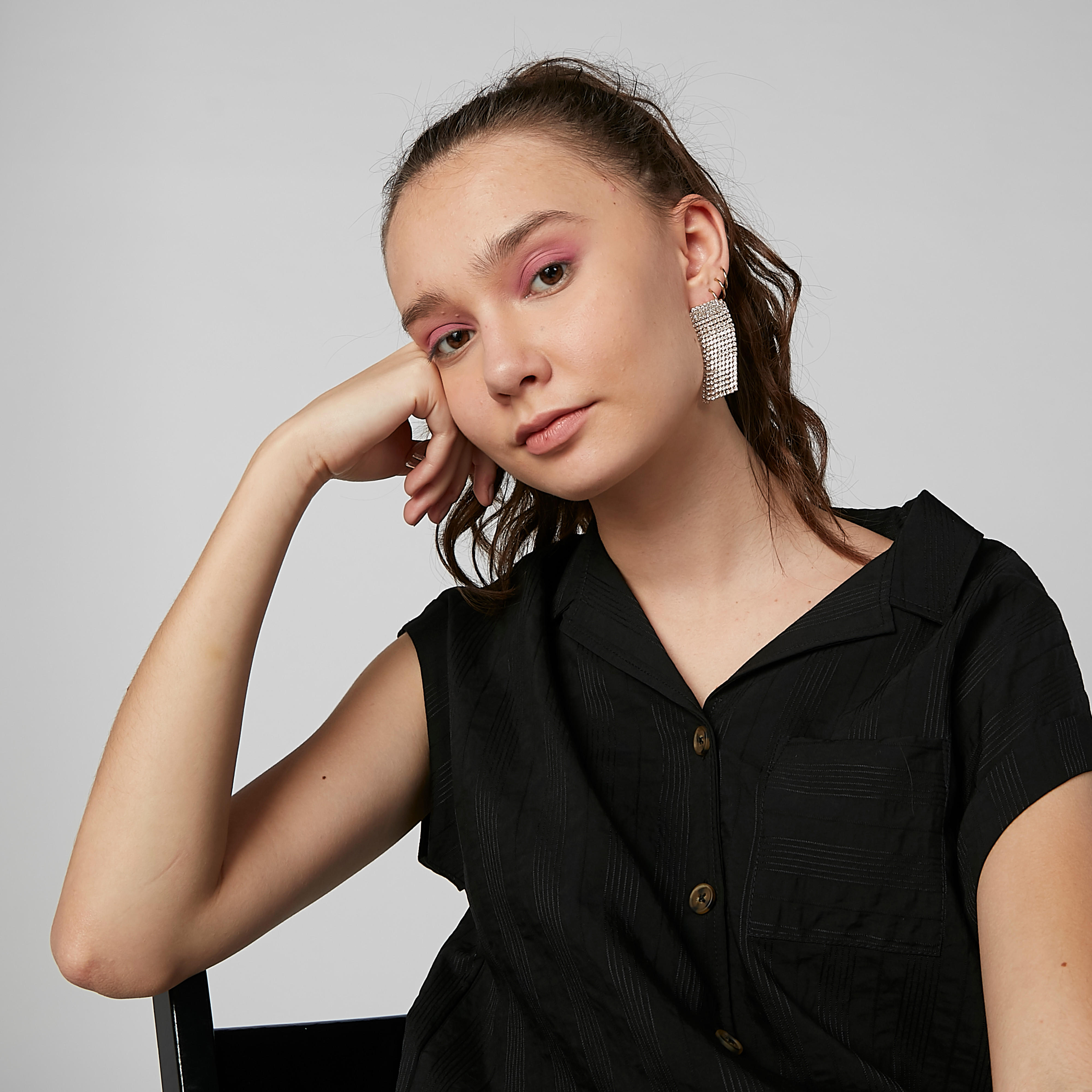 Studded Dangling Earrings with Pushback Closure-women-watchesandjewellery-jewellery-earrings-image-2