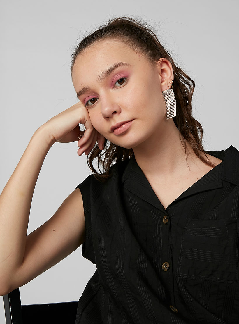 Studded Dangling Earrings with Pushback Closure-women-watchesandjewellery-jewellery-earrings-image-2