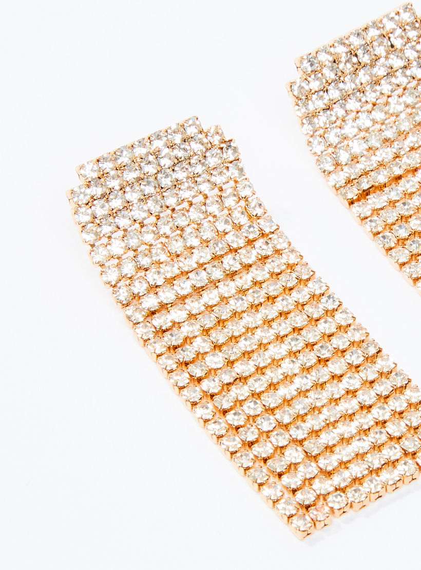 Studded Dangling Earrings with Pushback Closure-women-watchesandjewellery-jewellery-earrings-image-3