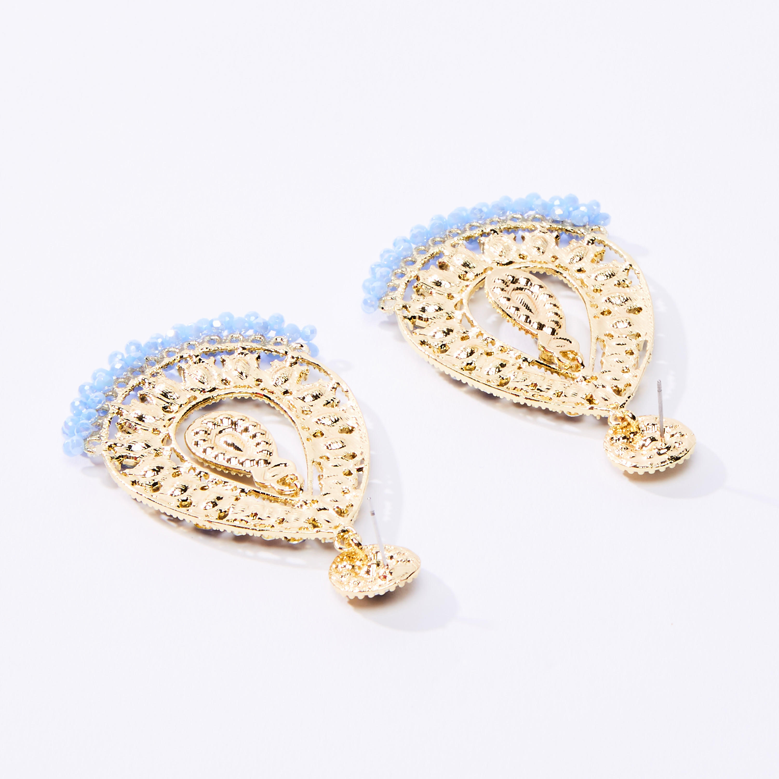 أقراط بدلّاية مزينة بمكبس إغلاق-women-watchesandjewellery-jewellery-earrings-image-1