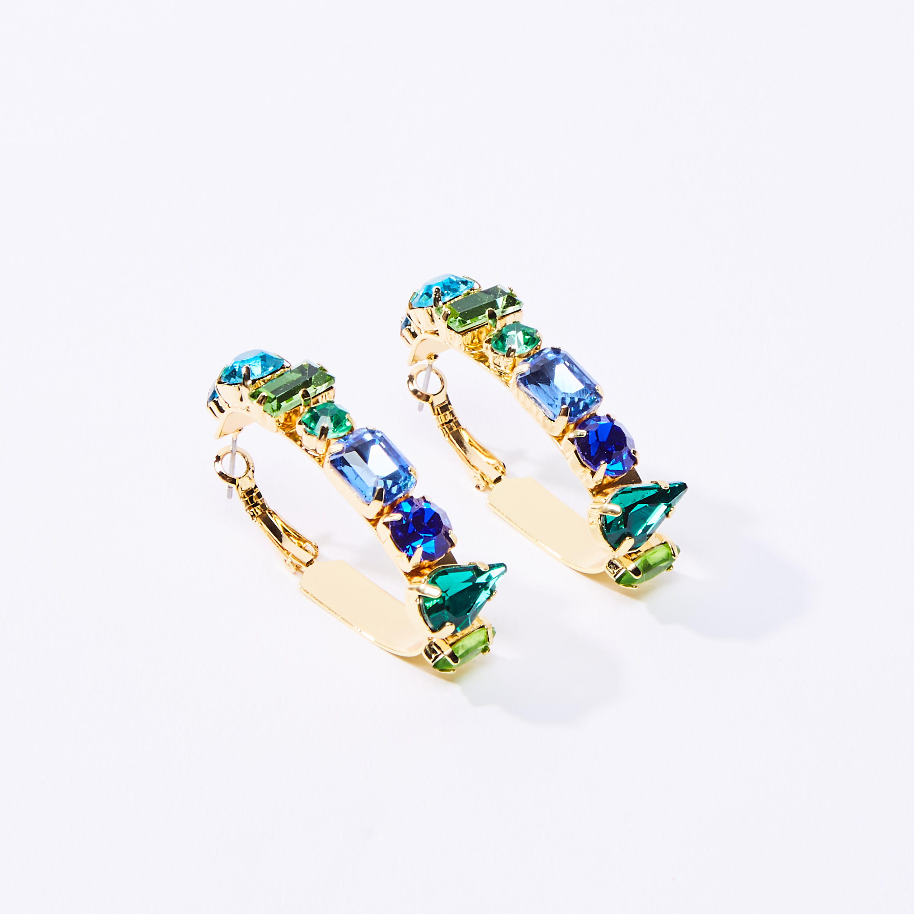 Stone Studded Hoop Earrings-women-watchesandjewellery-jewellery-earrings-image-1