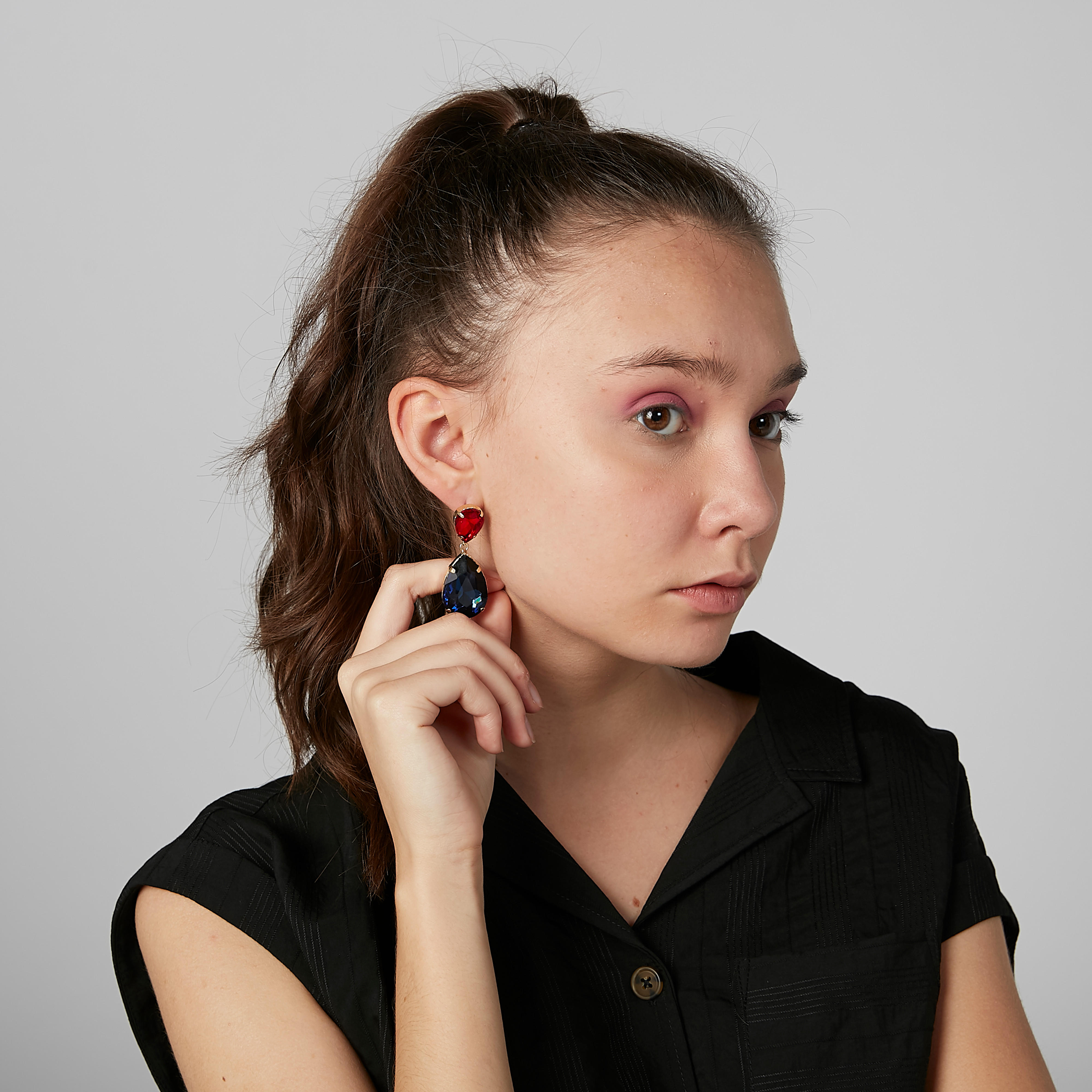 Studded Dangling Earrings with Pushback Closure-women-watchesandjewellery-jewellery-earrings-image-2