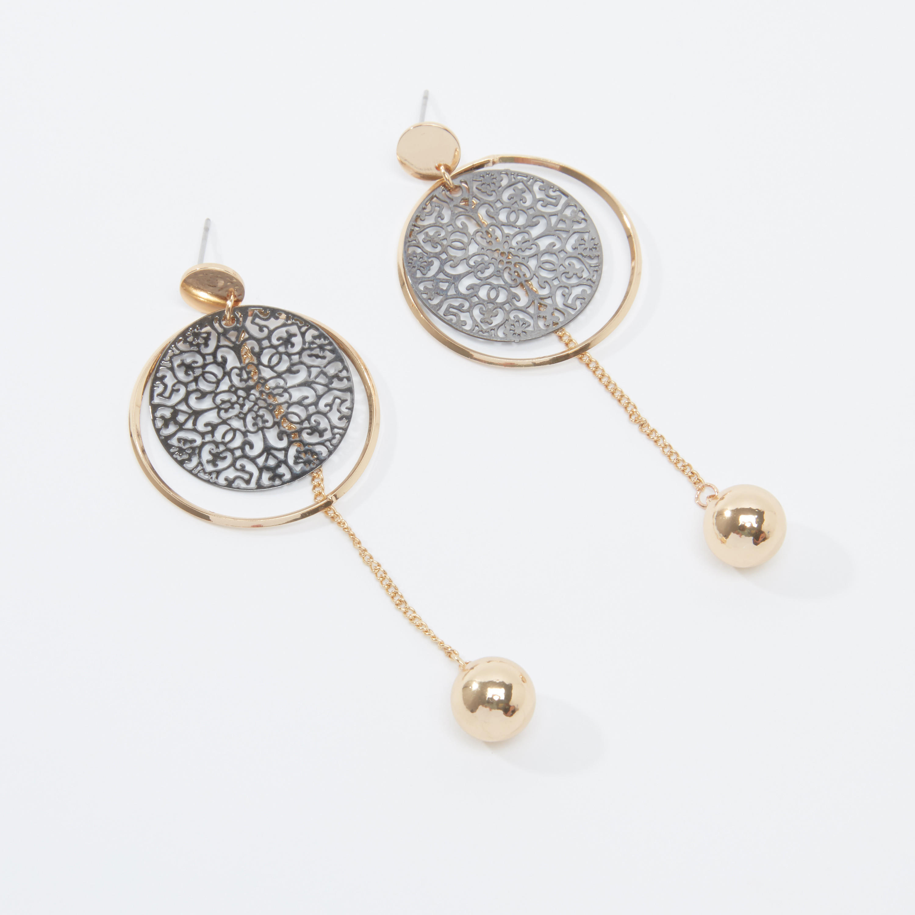 أقراط متدليّة ميتاليك بمكبس إغلاق-women-watchesandjewellery-jewellery-earrings-image-4