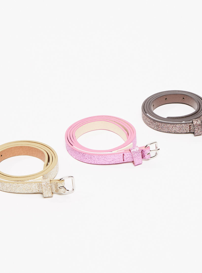 حزام بارز الملمس بإبزيم بدبوس - طقم من 3 قطع-women-clothingaccessories-belts-image-1