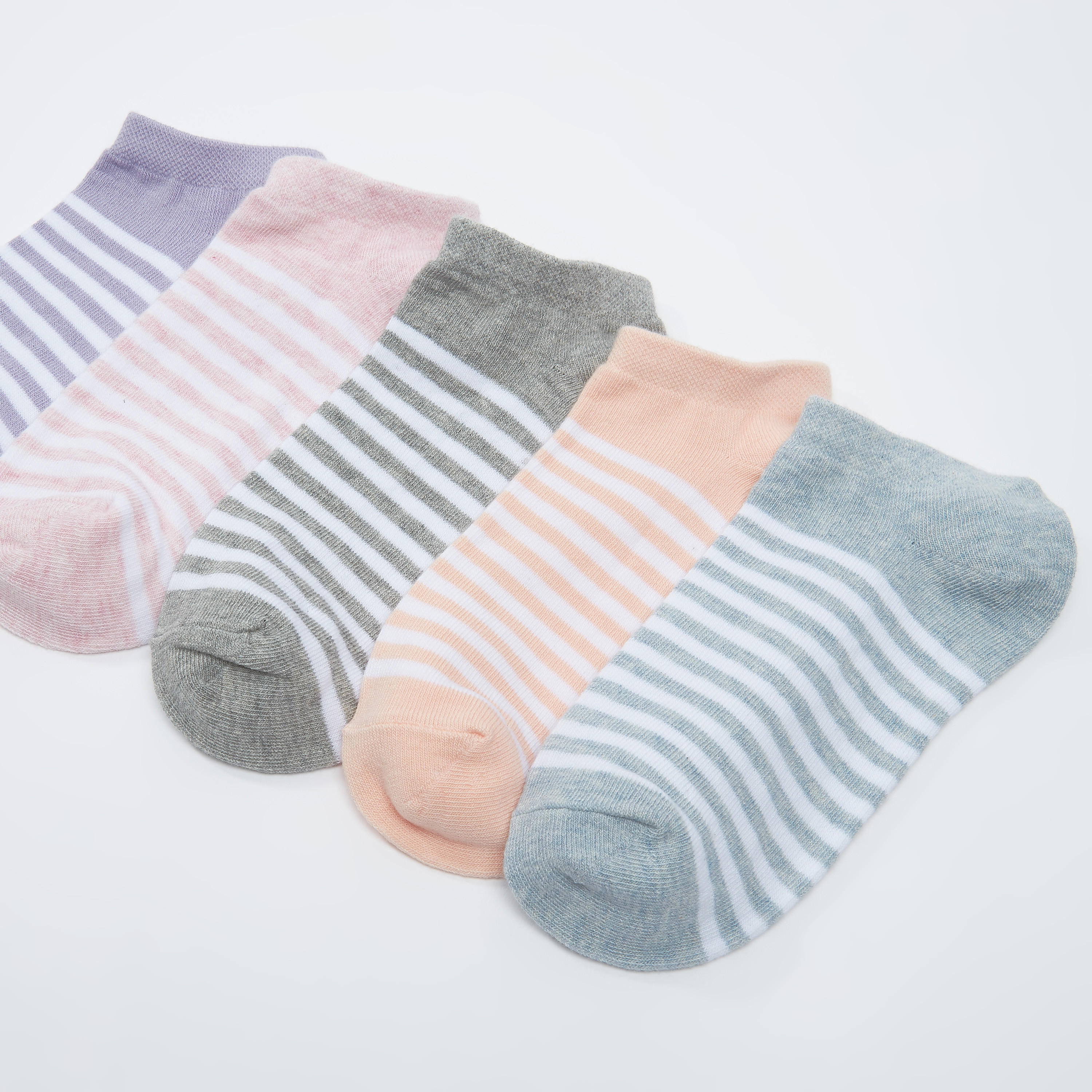 جوارب مقلّمة بطول الكاحل - طقم من 5 أزواج-women-socksandstockings-image-3