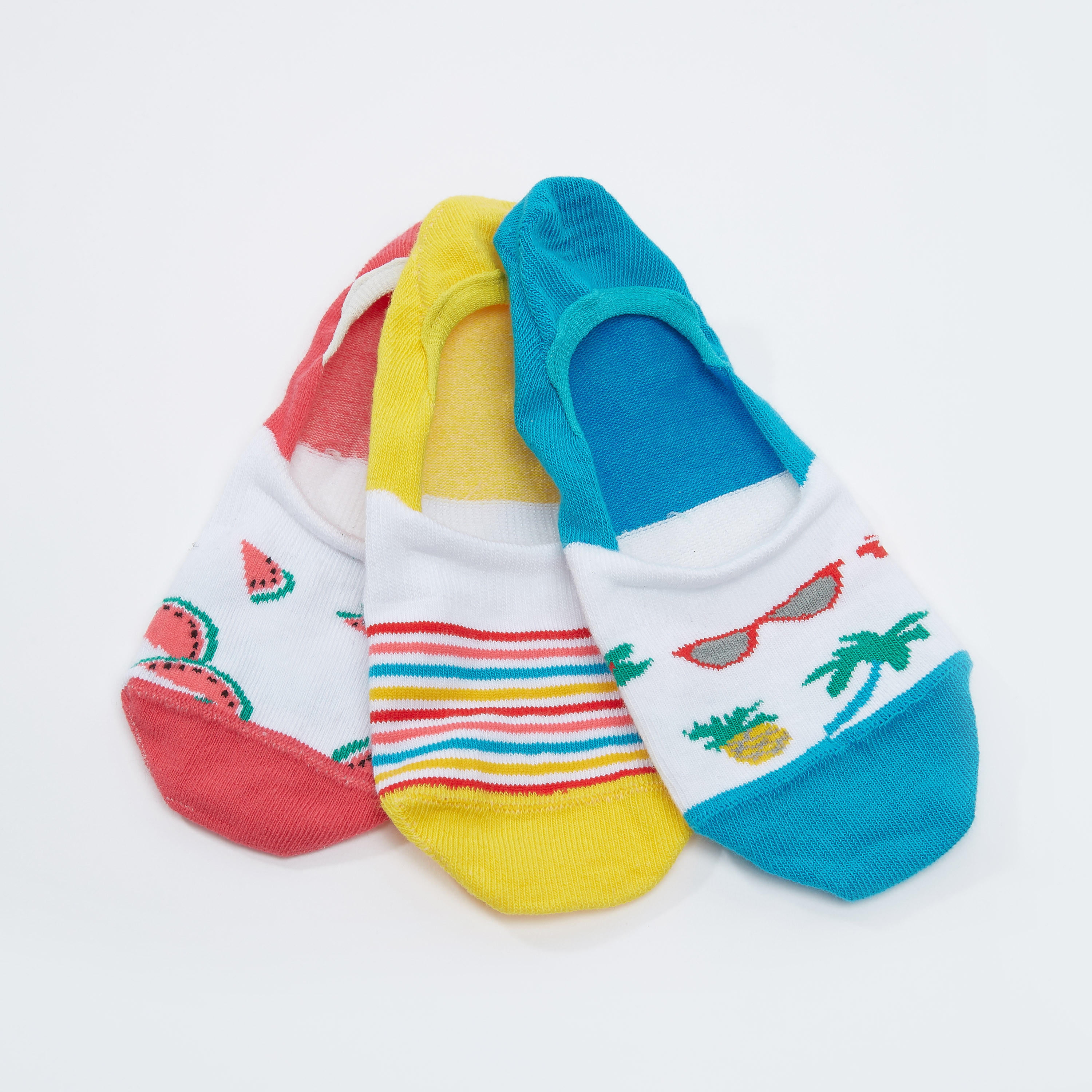جوارب غير مرئية بطبعات - طقم من 3 أزواج-women-socksandstockings-image-3