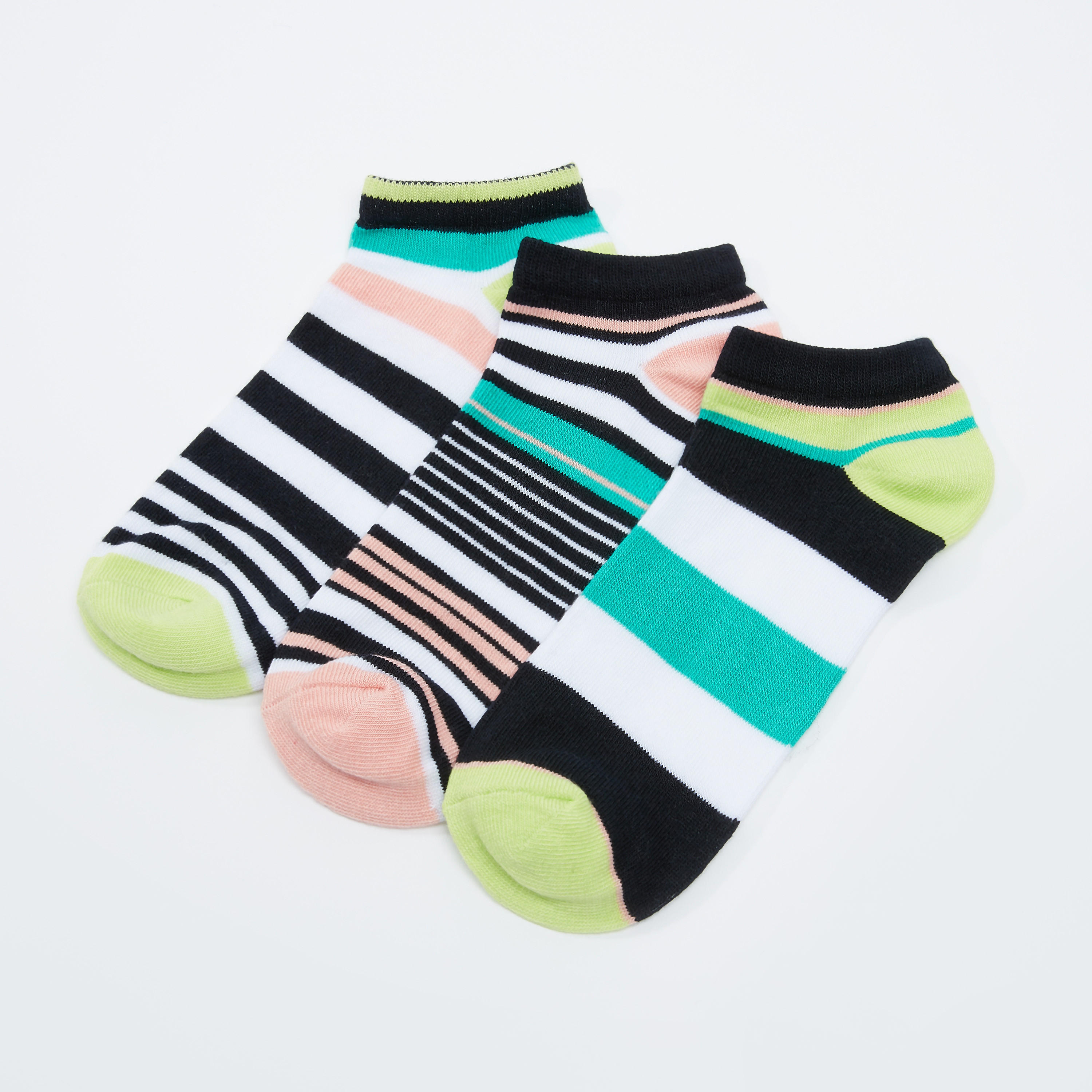 جوارب مقلّمة بطول الكاحل - طقم من 3 أزواج-women-socksandstockings-image-2