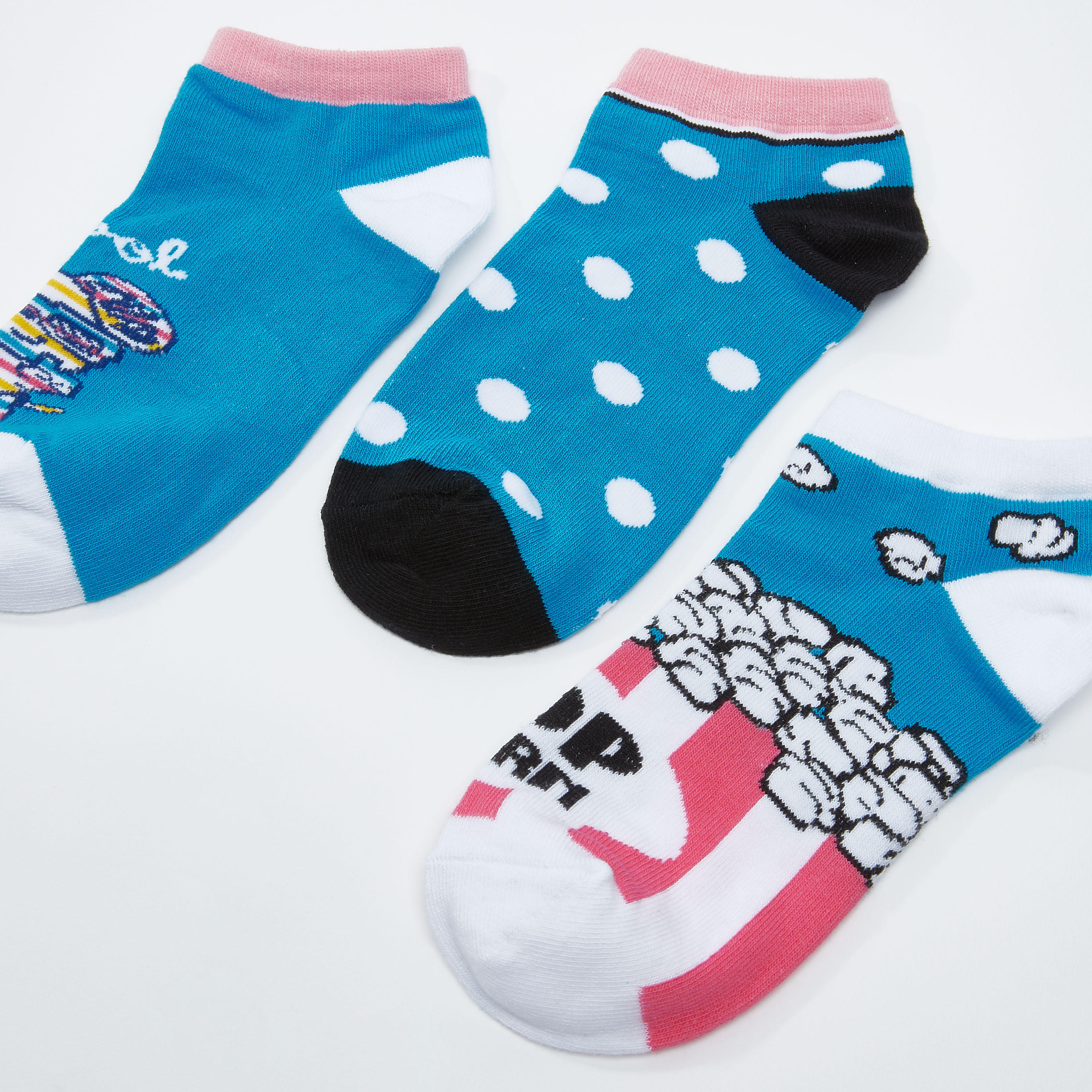 جوارب بطول الكاحل بطبعات - طقم من 3 أزواج-women-socksandstockings-image-3