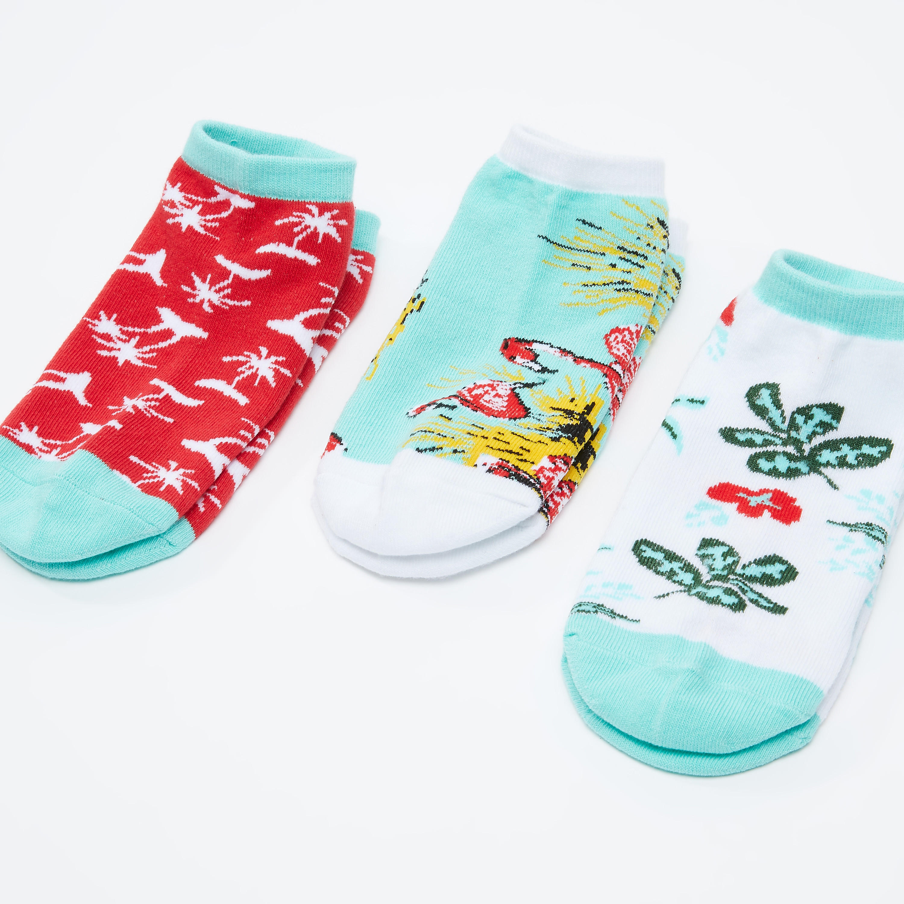 Set of 3 - Printed Ankle Length Socks-women-socksandstockings-image-1