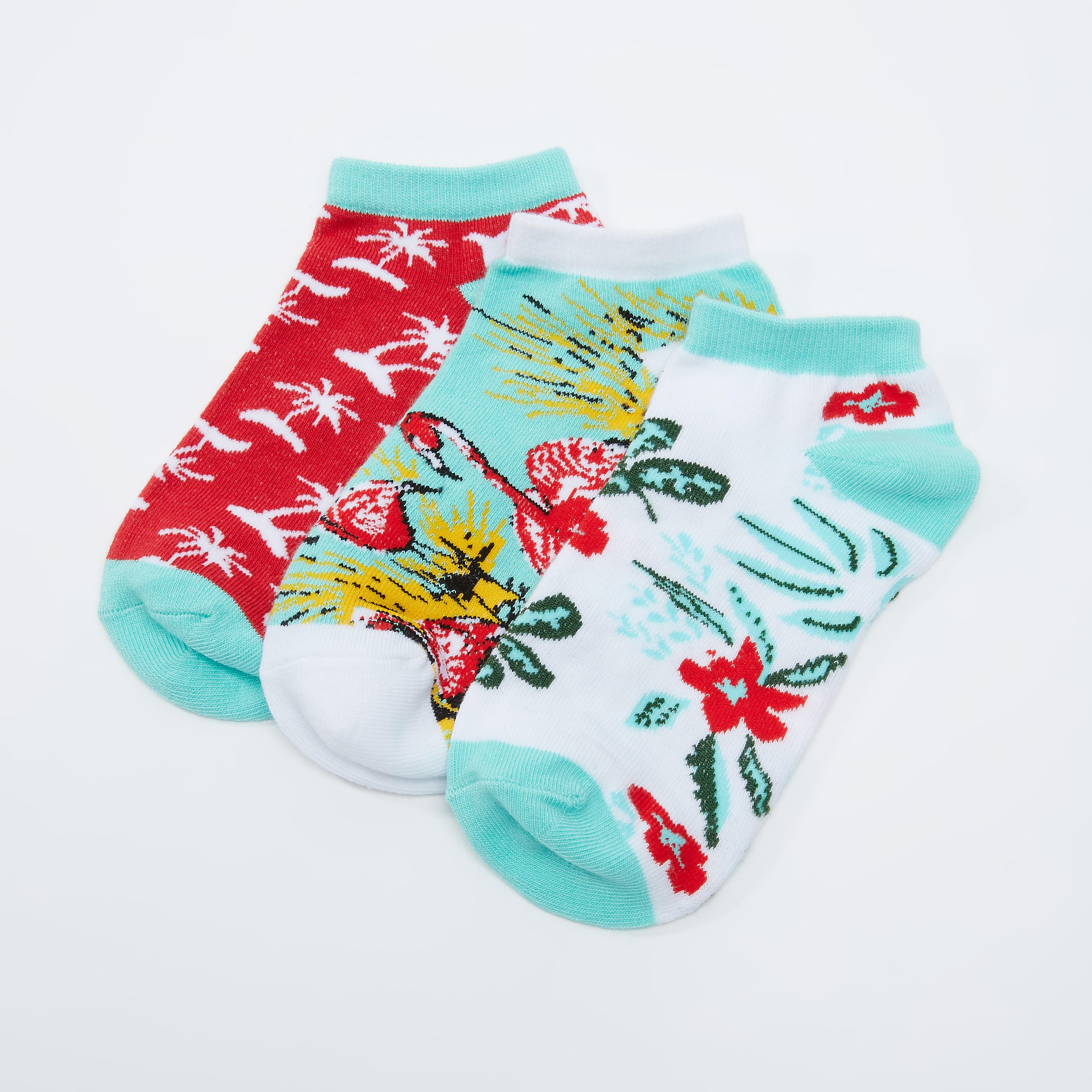 Set of 3 - Printed Ankle Length Socks-women-socksandstockings-image-2