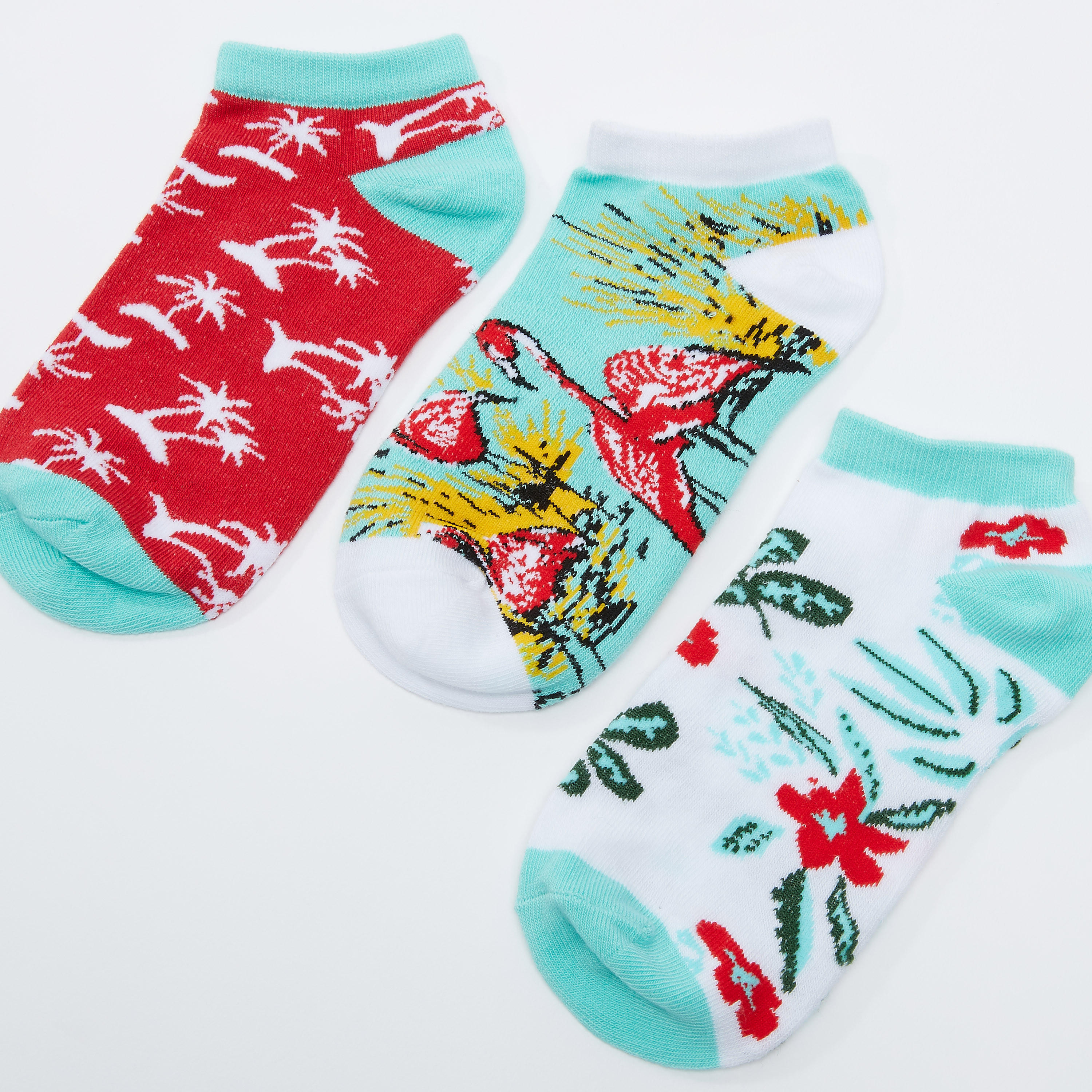 Set of 3 - Printed Ankle Length Socks-women-socksandstockings-image-3