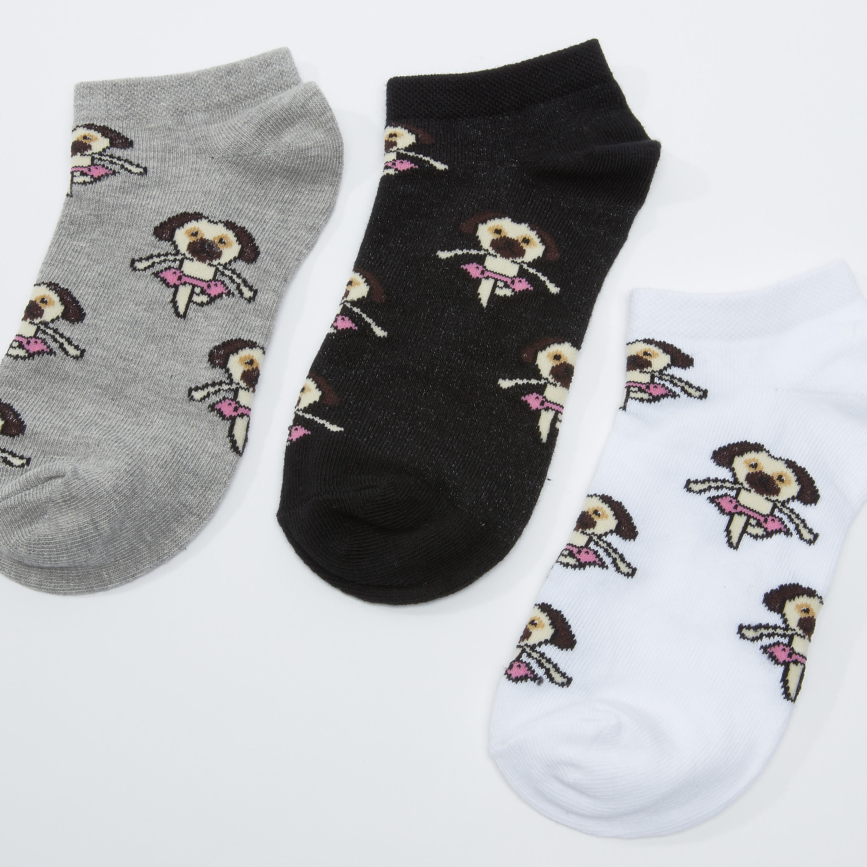 جوارب بطول الكاحل بطبعات - طقم من 3 أزواج-women-socksandstockings-image-3