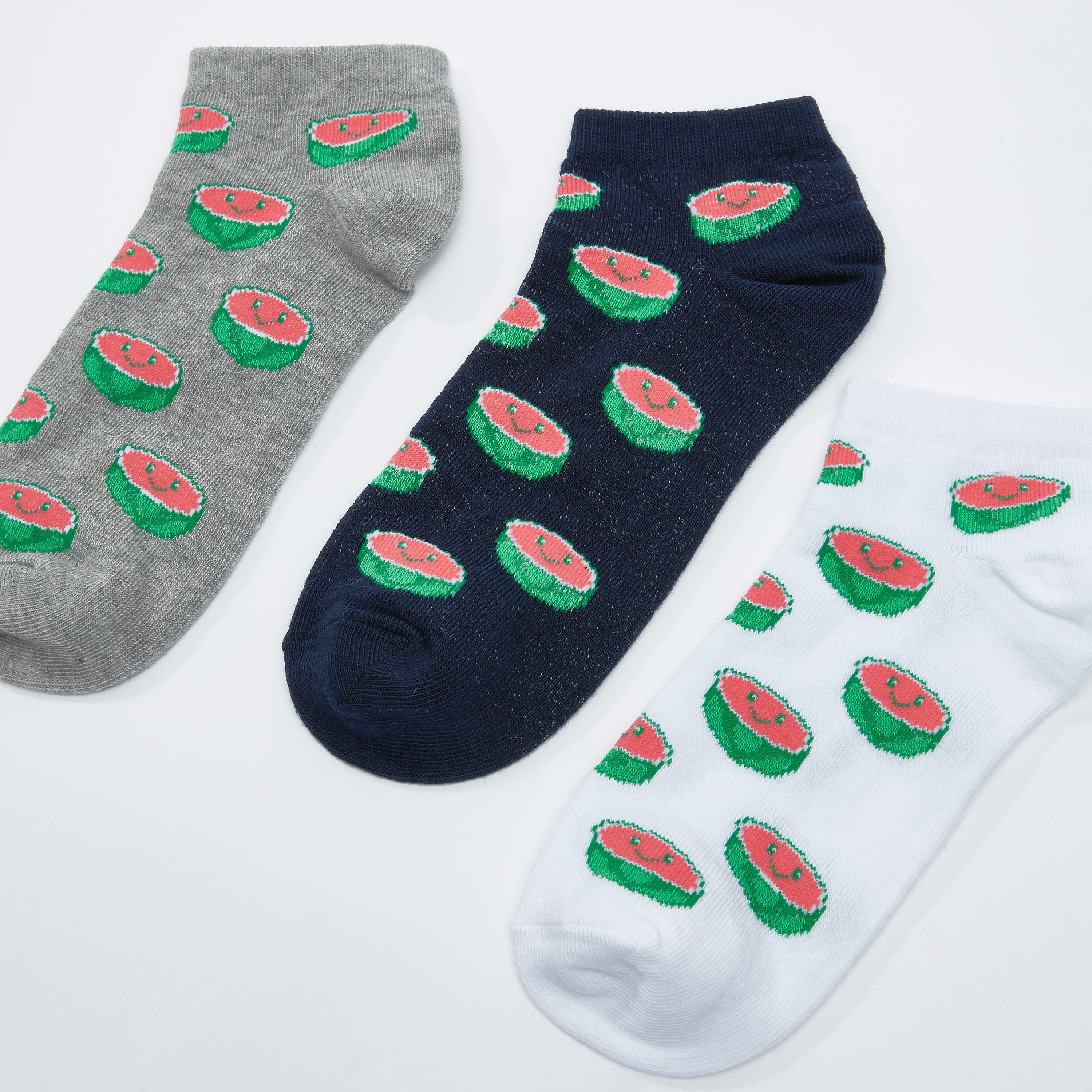 جوارب بطول الكاحل بطبعات - طقم من 3 أزواج-women-socksandstockings-image-3