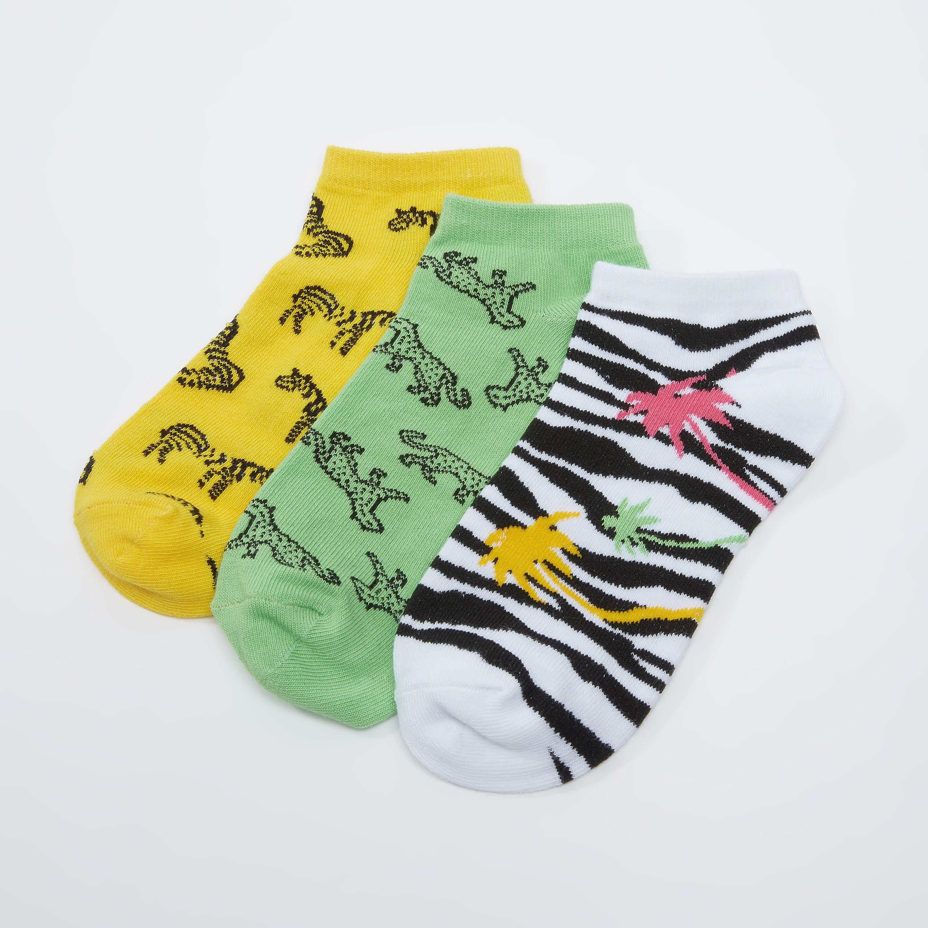 جوارب بطول الكاحل بطبعات حيوانات - طقم من 3 أزواج-women-socksandstockings-image-2