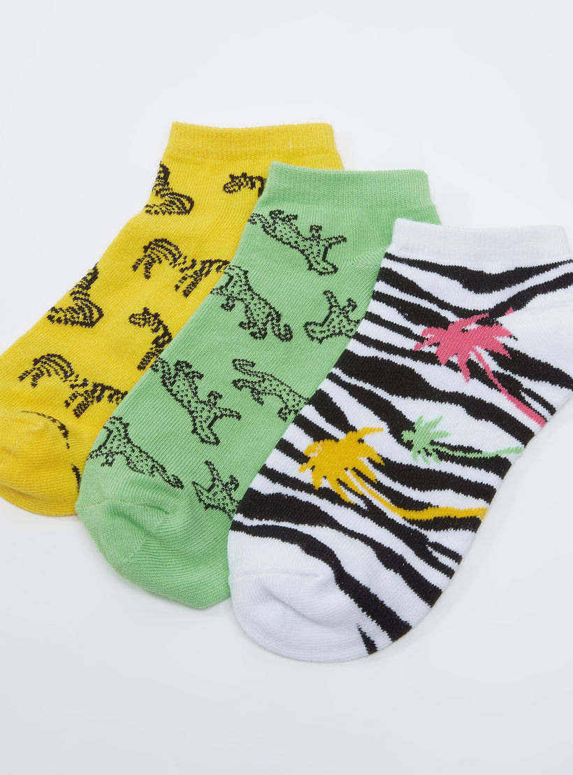 جوارب بطول الكاحل بطبعات حيوانات - طقم من 3 أزواج-women-socksandstockings-image-2