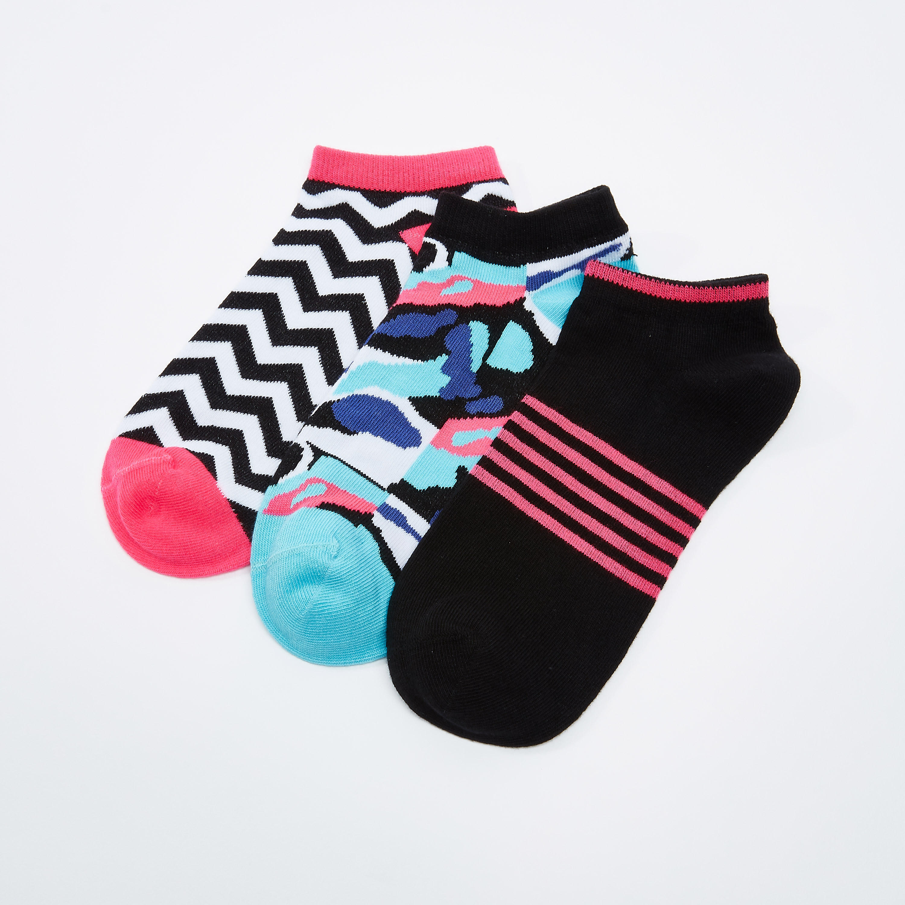 Set of 3 - Printed Ankle Length Socks-women-socksandstockings-image-2