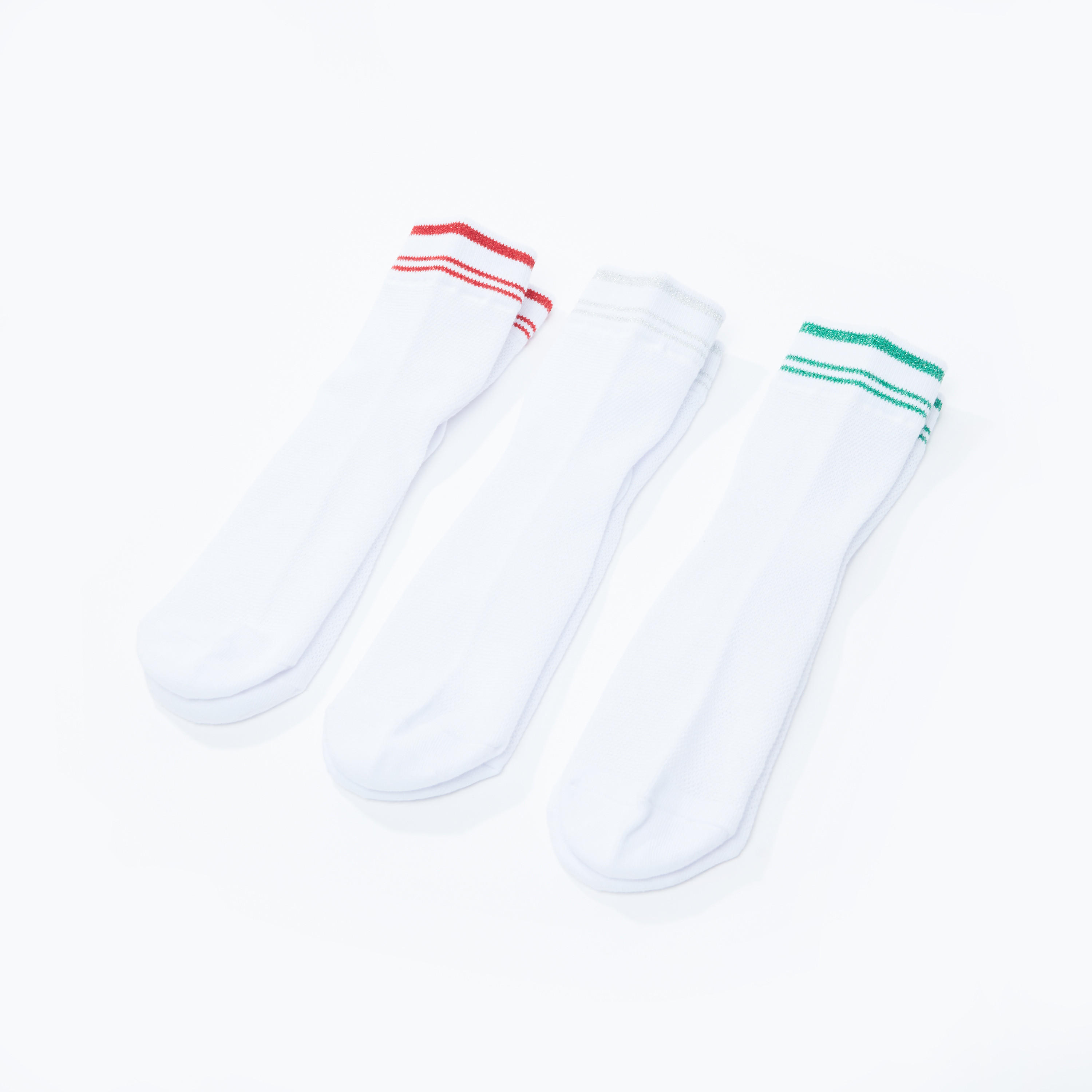 جوارب مقلّمة بطول الكاحل - طقم من 3 أزواج-women-socksandstockings-image-1