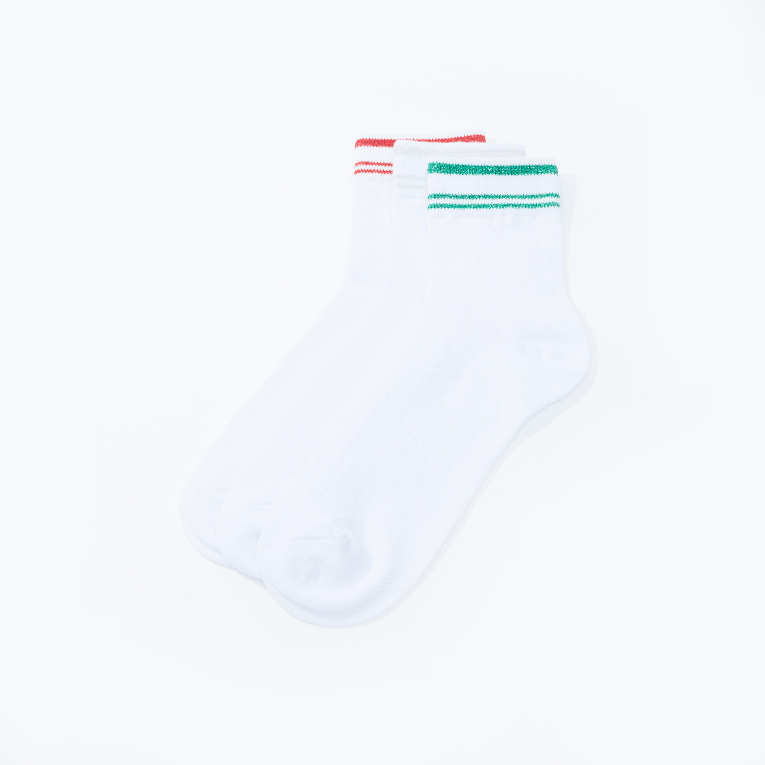 جوارب مقلّمة بطول الكاحل - طقم من 3 أزواج-women-socksandstockings-image-2