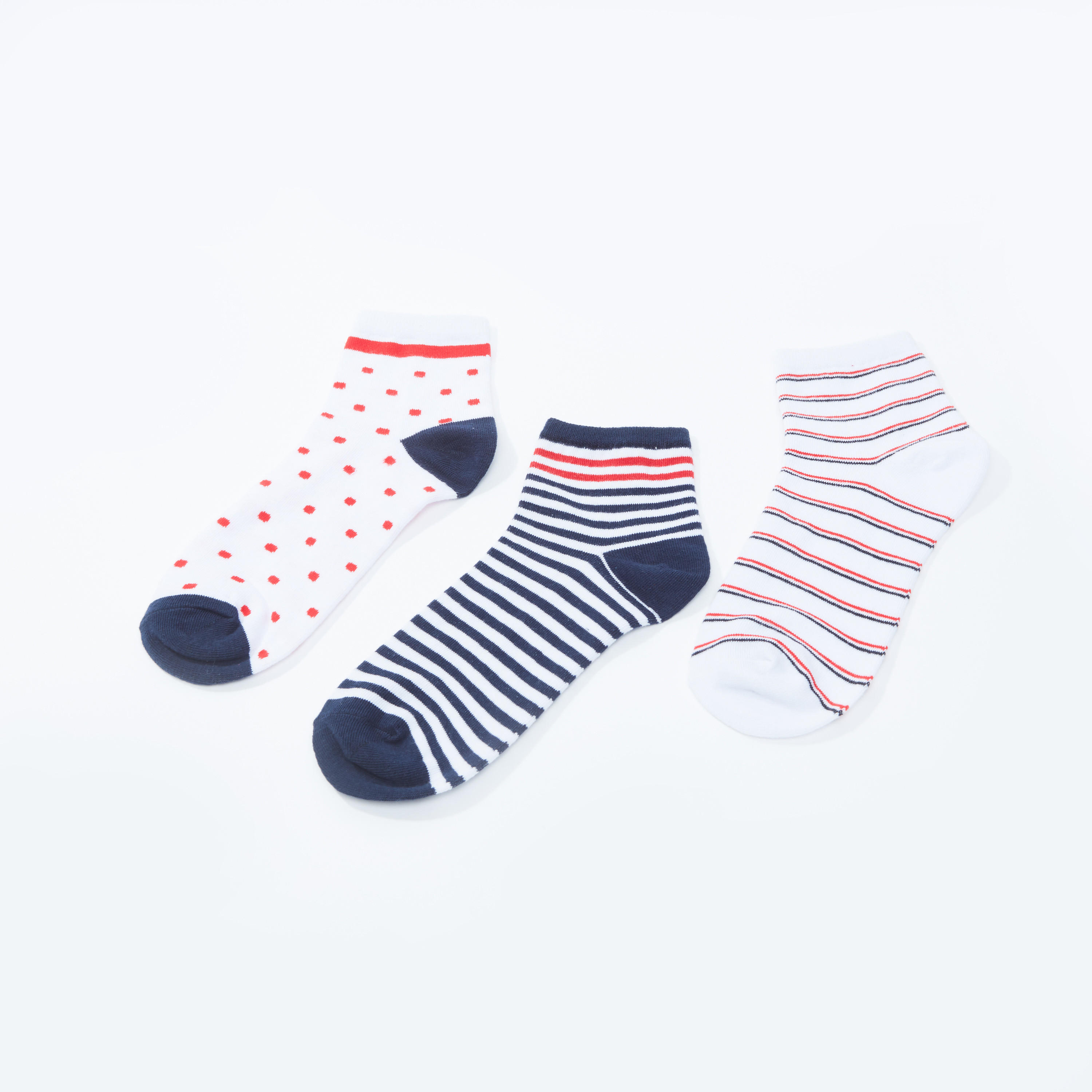 جوارب بطول الكاحل بطبعات - طقم من 3 أزواج-women-socksandstockings-image-1