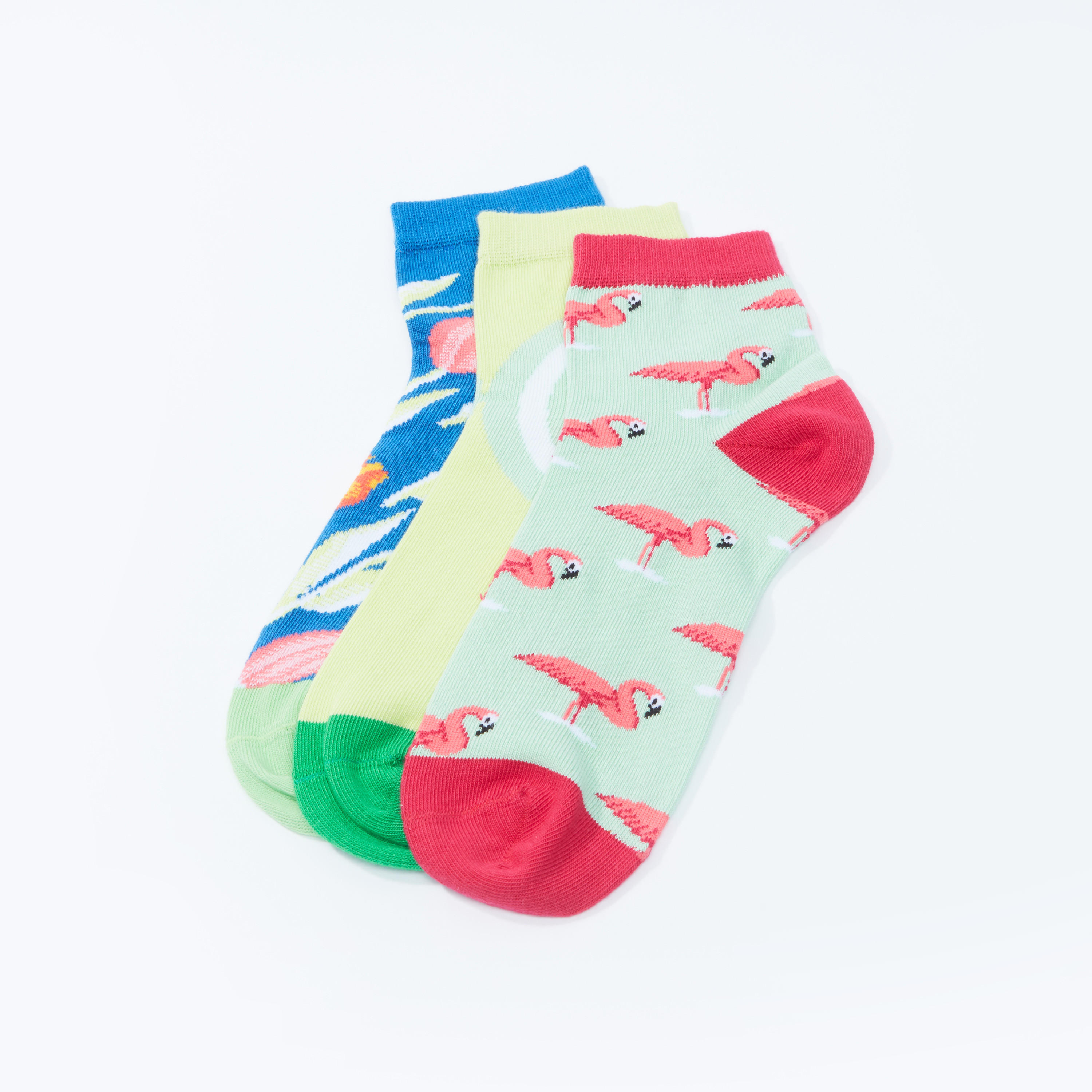 جوارب قطنية بطول الكاحل بطبعات - طقم من 3 أزواج-women-socksandstockings-image-2